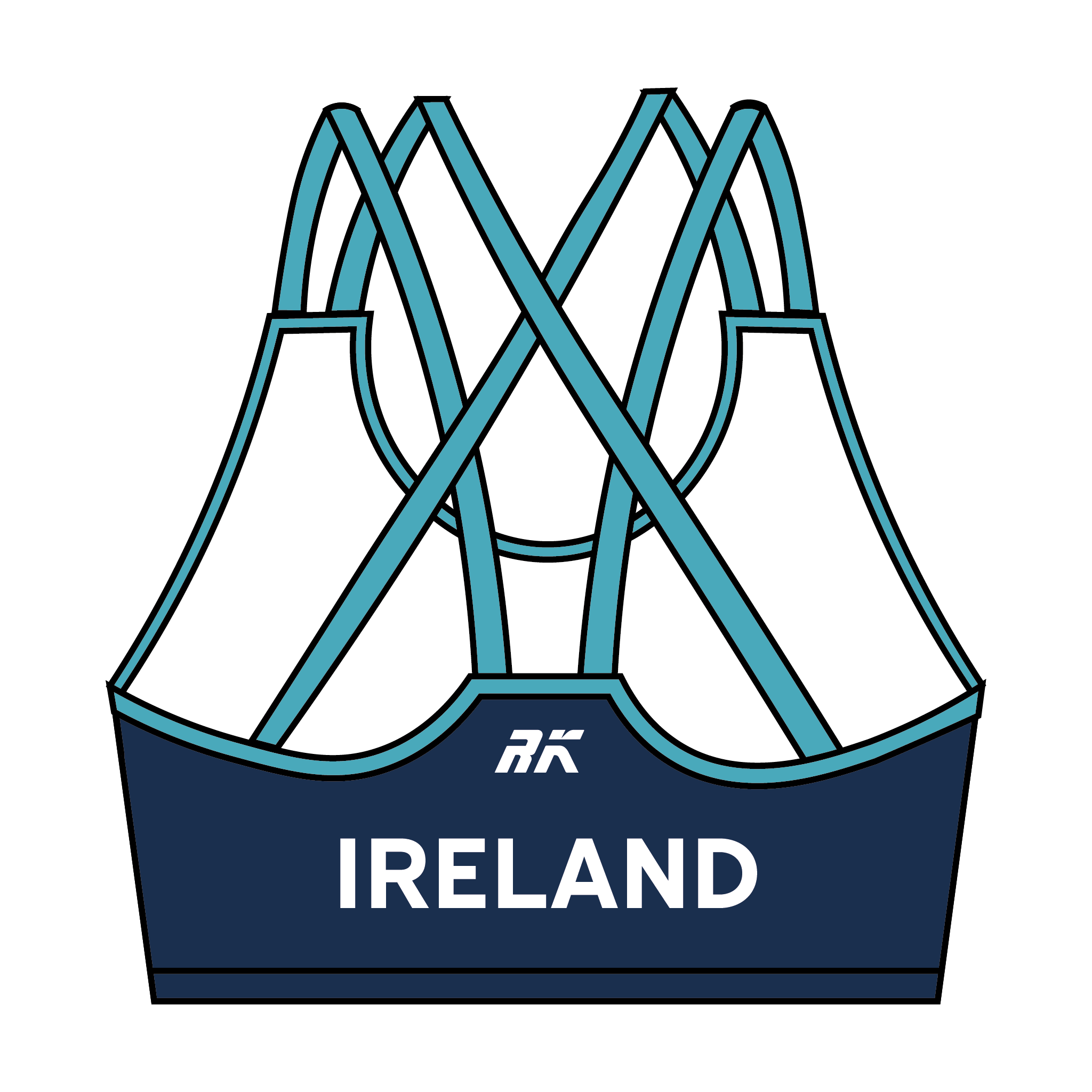 Underwater Hockey Ireland Strappy Sports Bra