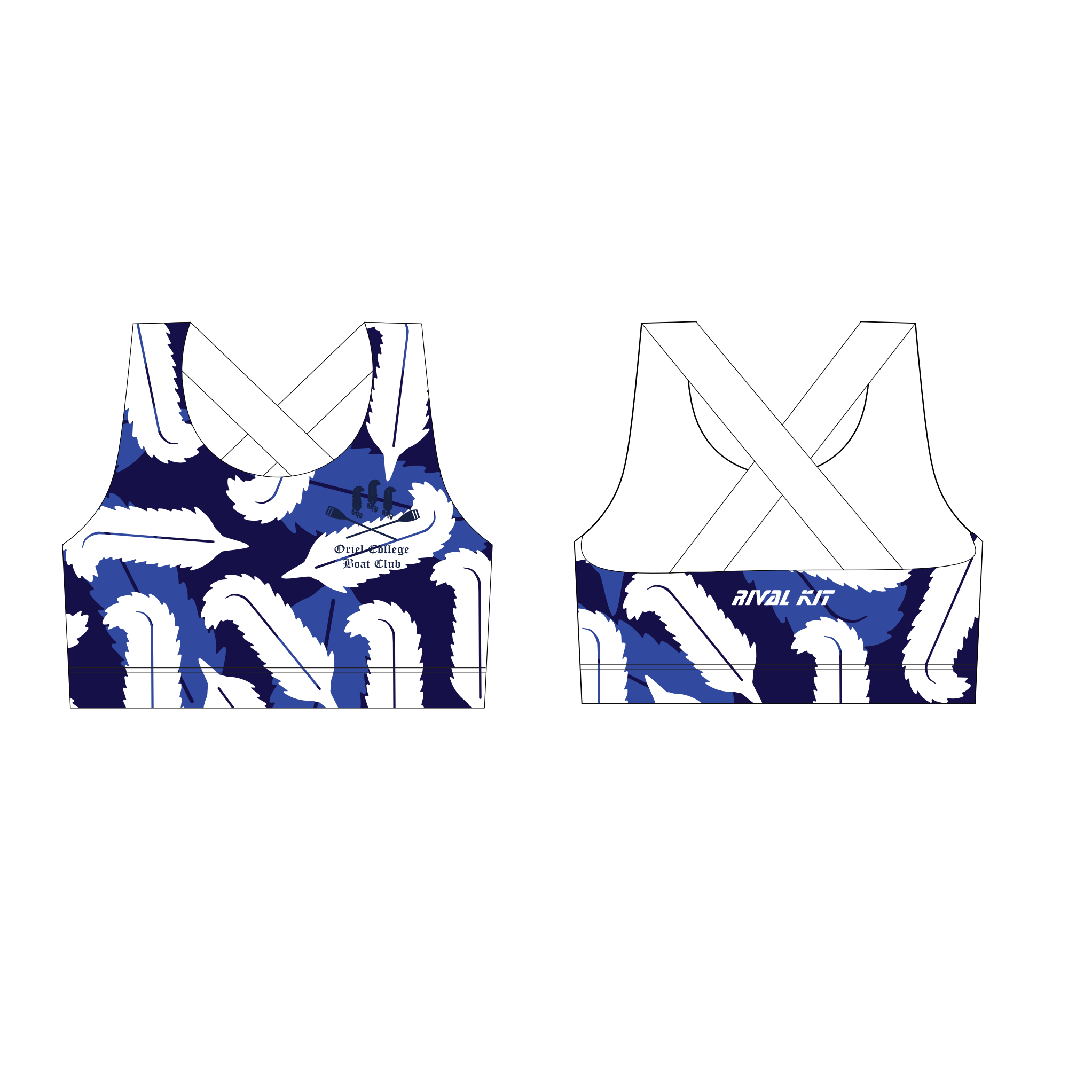 Oriel College Boat Club Oxford Training CROSS STRAP Sports Bra