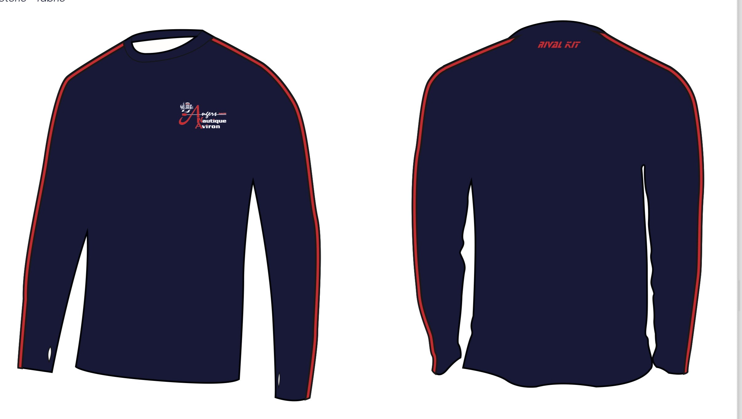 Angers Nautique Aviron Rowing Long Sleeve Gym T-Shirt