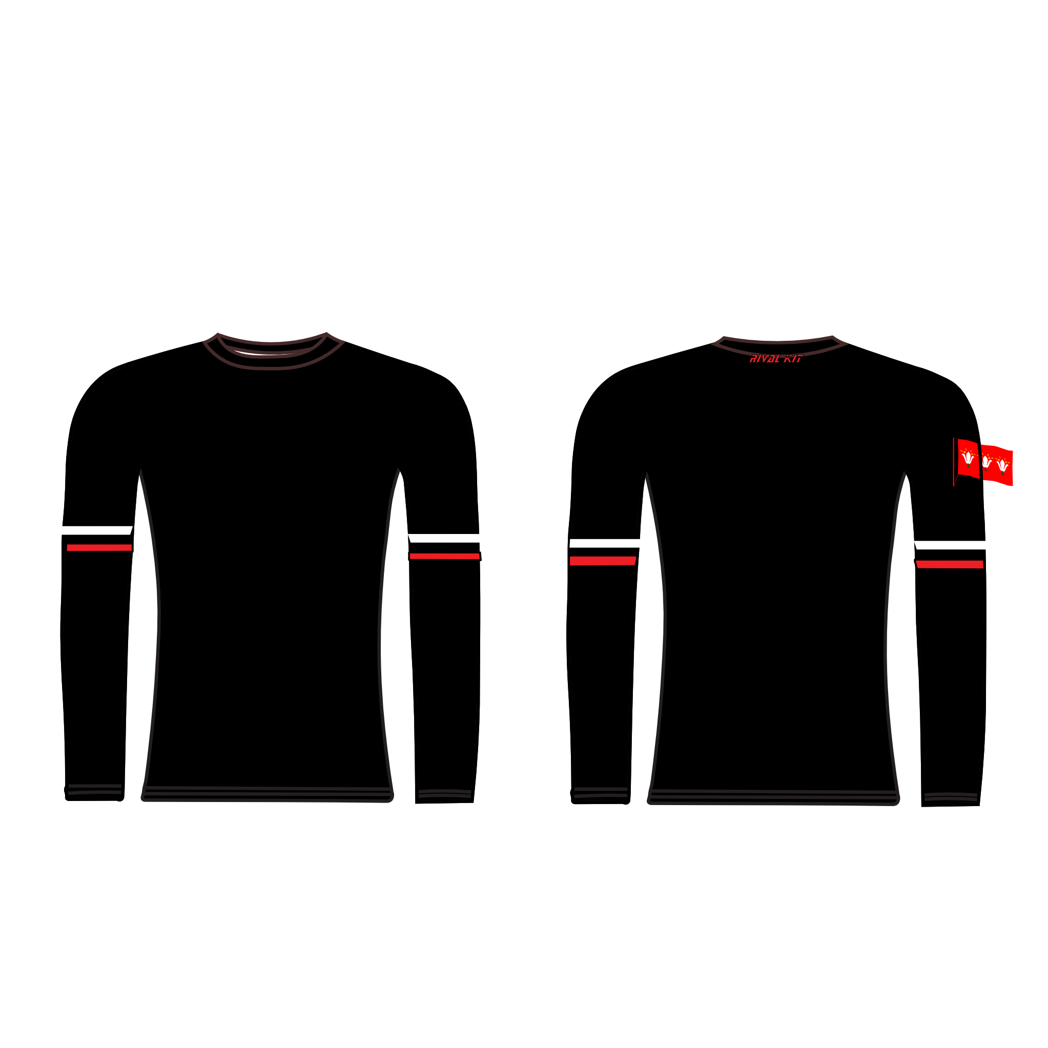 Magdalen College Boat Club Oxford LONG SLEEVE Base-Layer Black