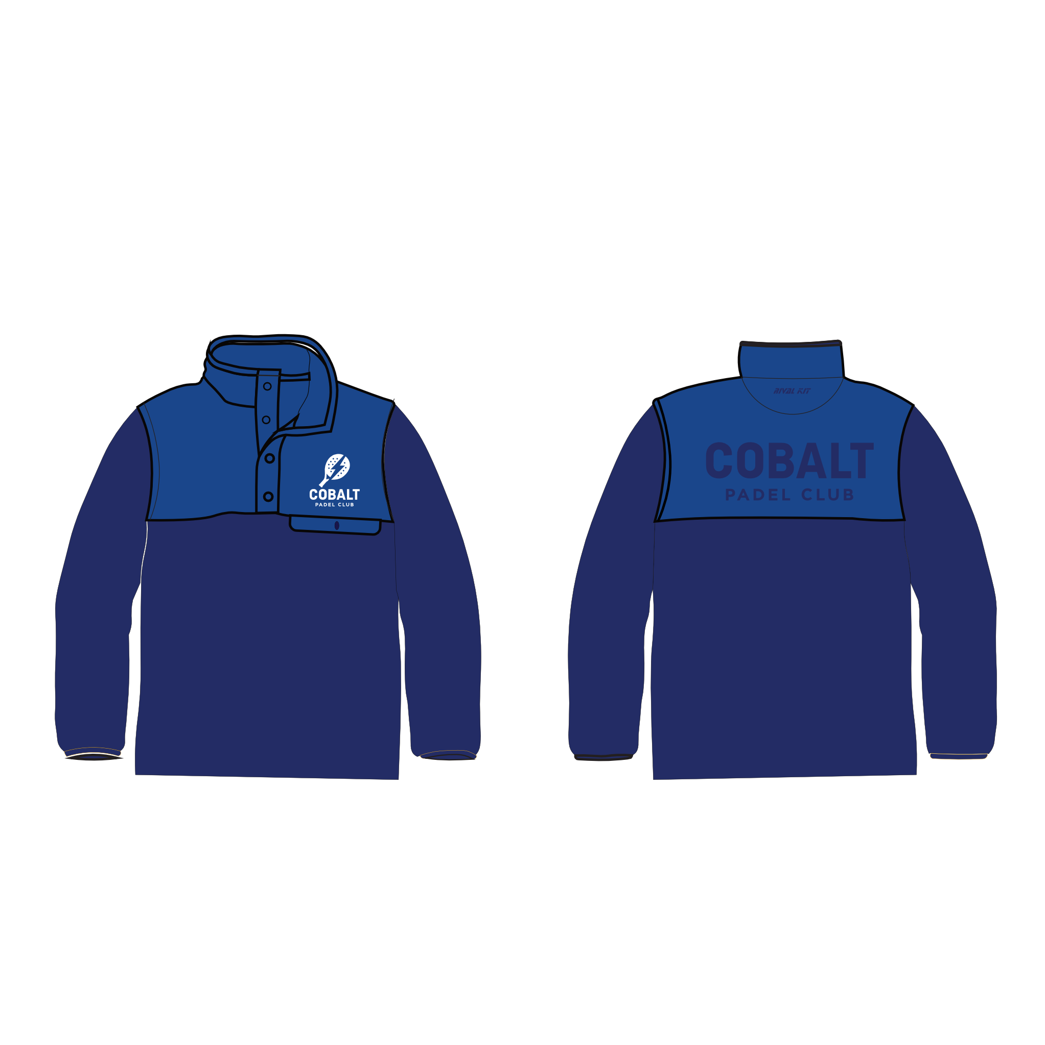 Cobalt paddle pocket fleece