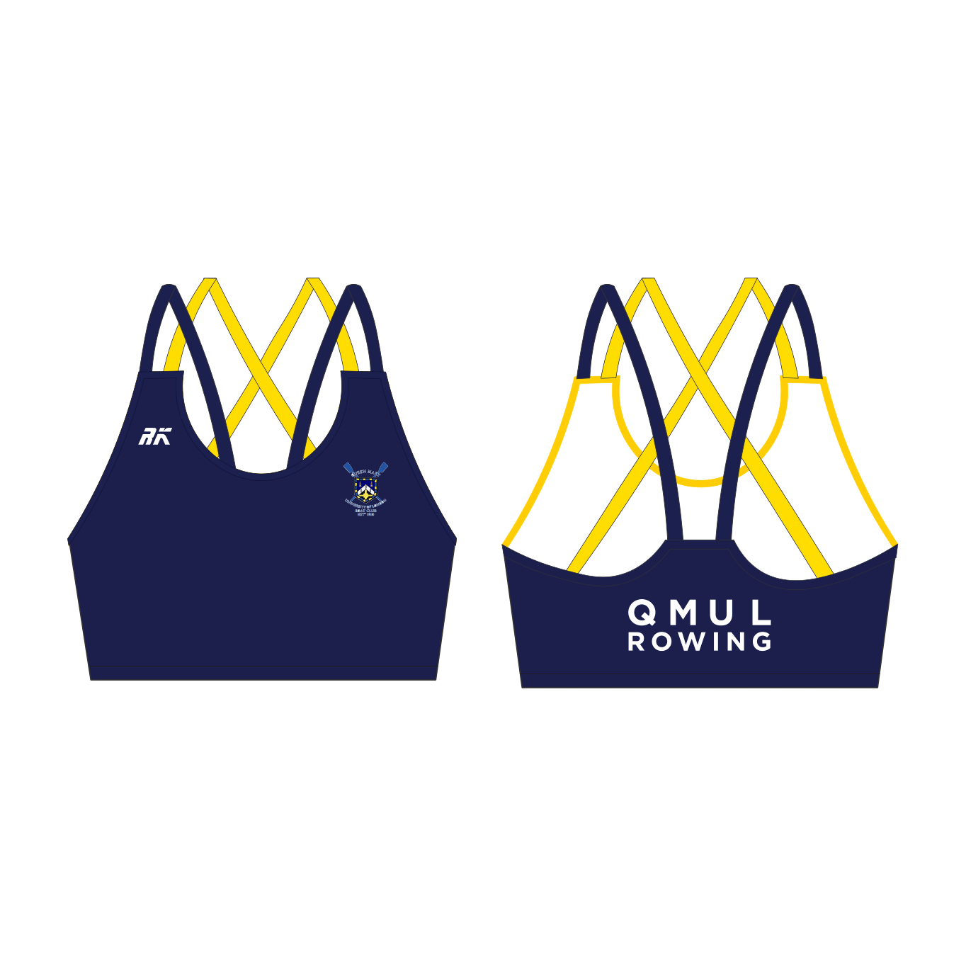 QMUL Navy Strappy Sports Bra