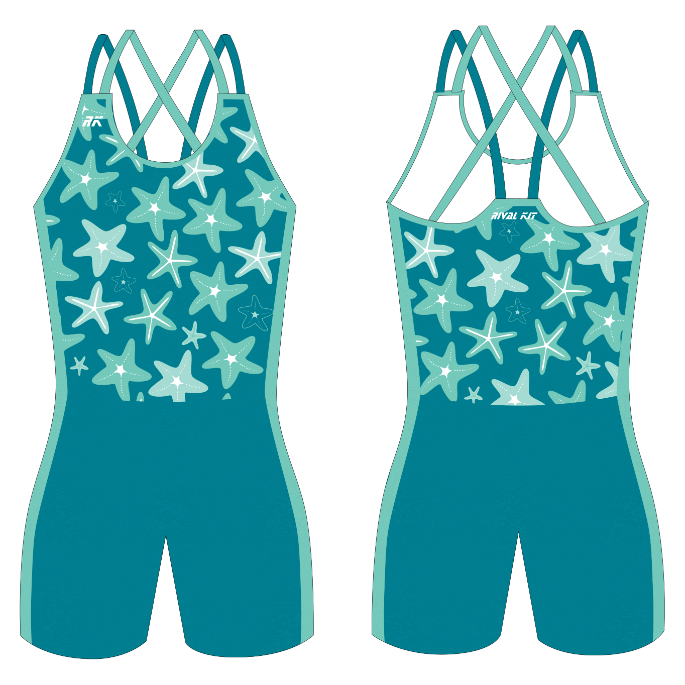 Teal Starfish Strappy AIO