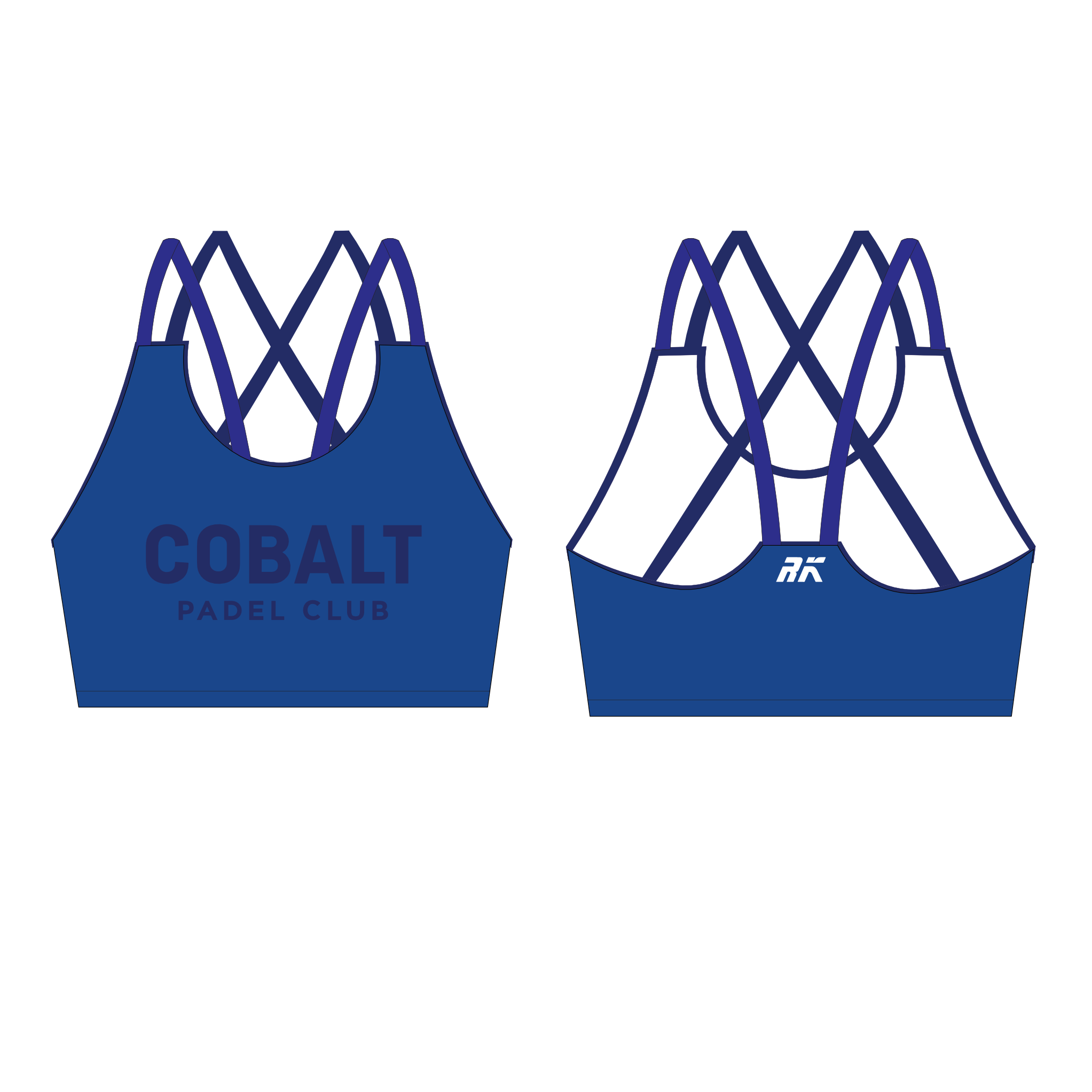 Cobalt paddle Strap bra