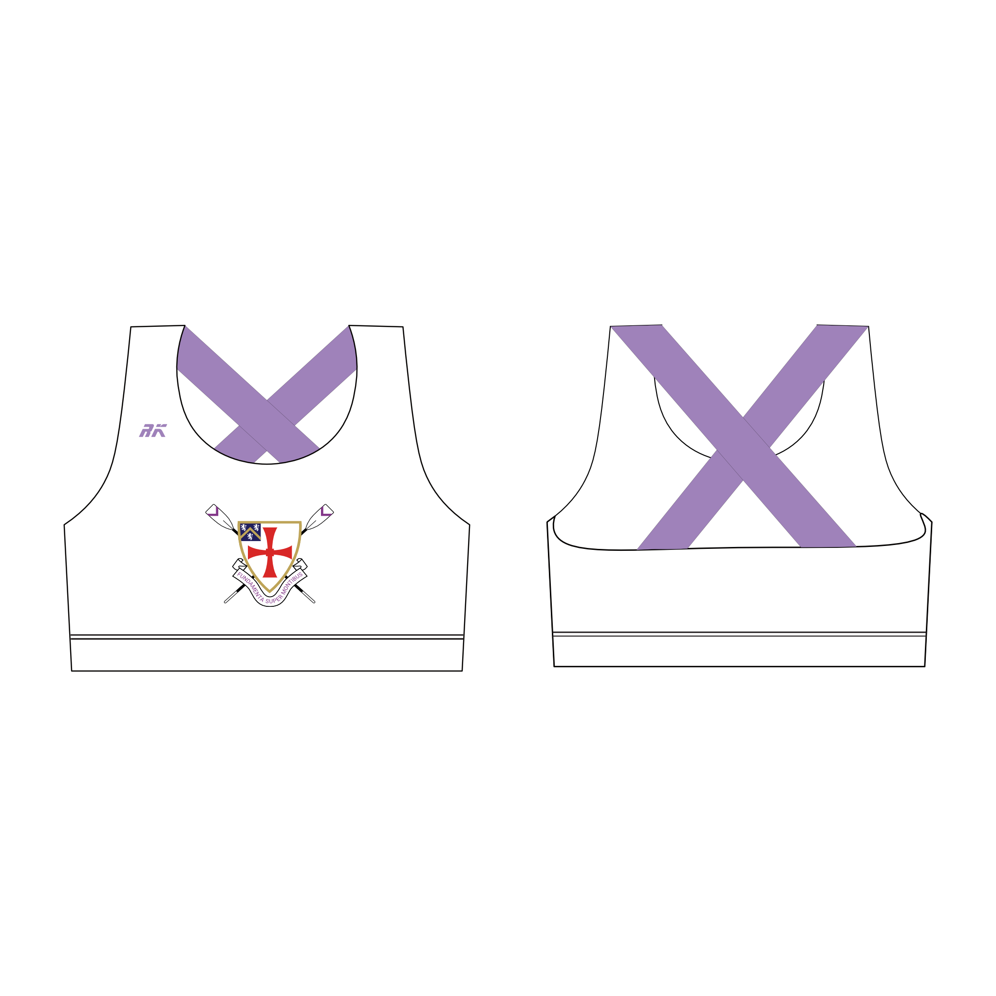 Senate Boat Club CROSS BACK Sports Bra (WHITE)