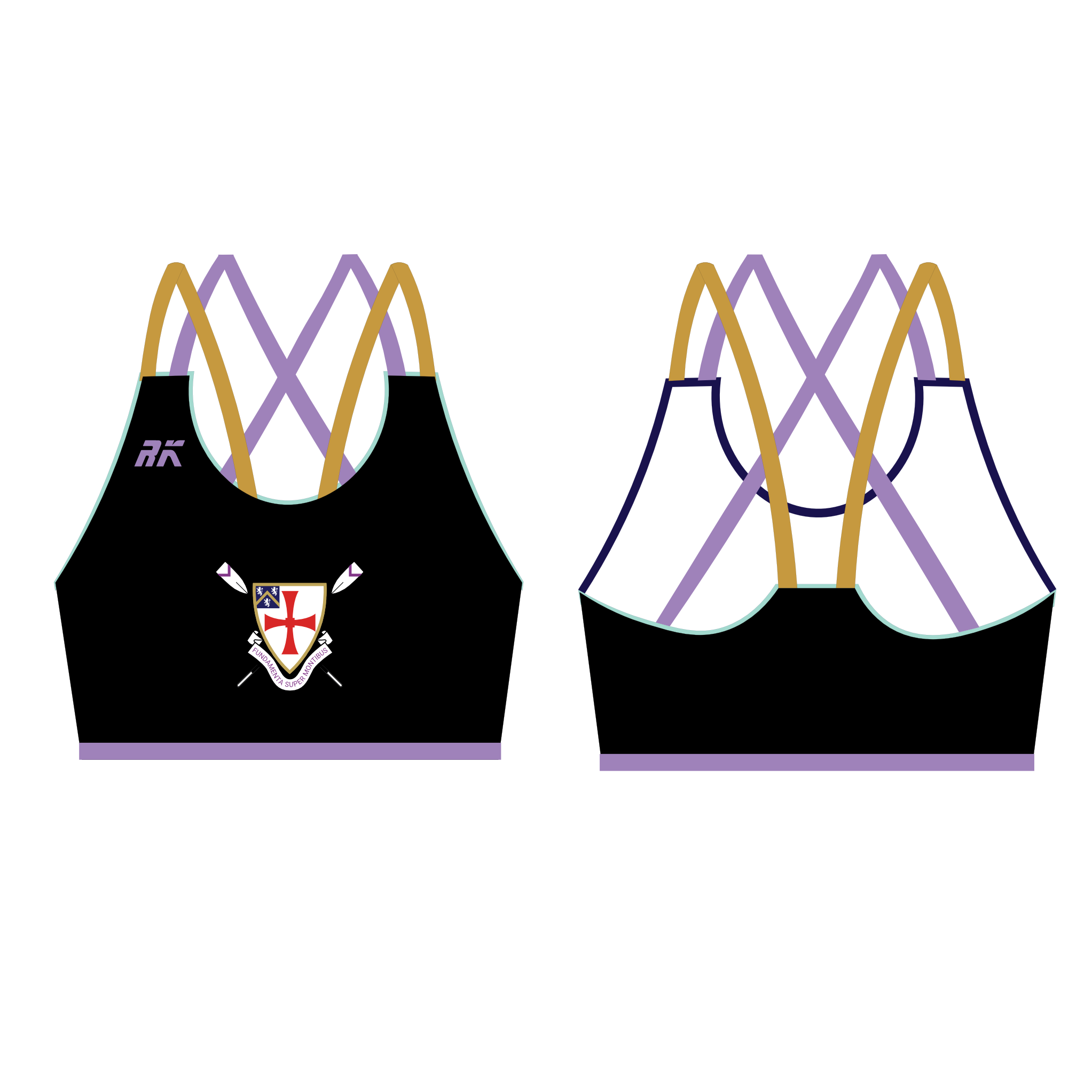 Senate Boat Club Strappy Sports Bra BLACK