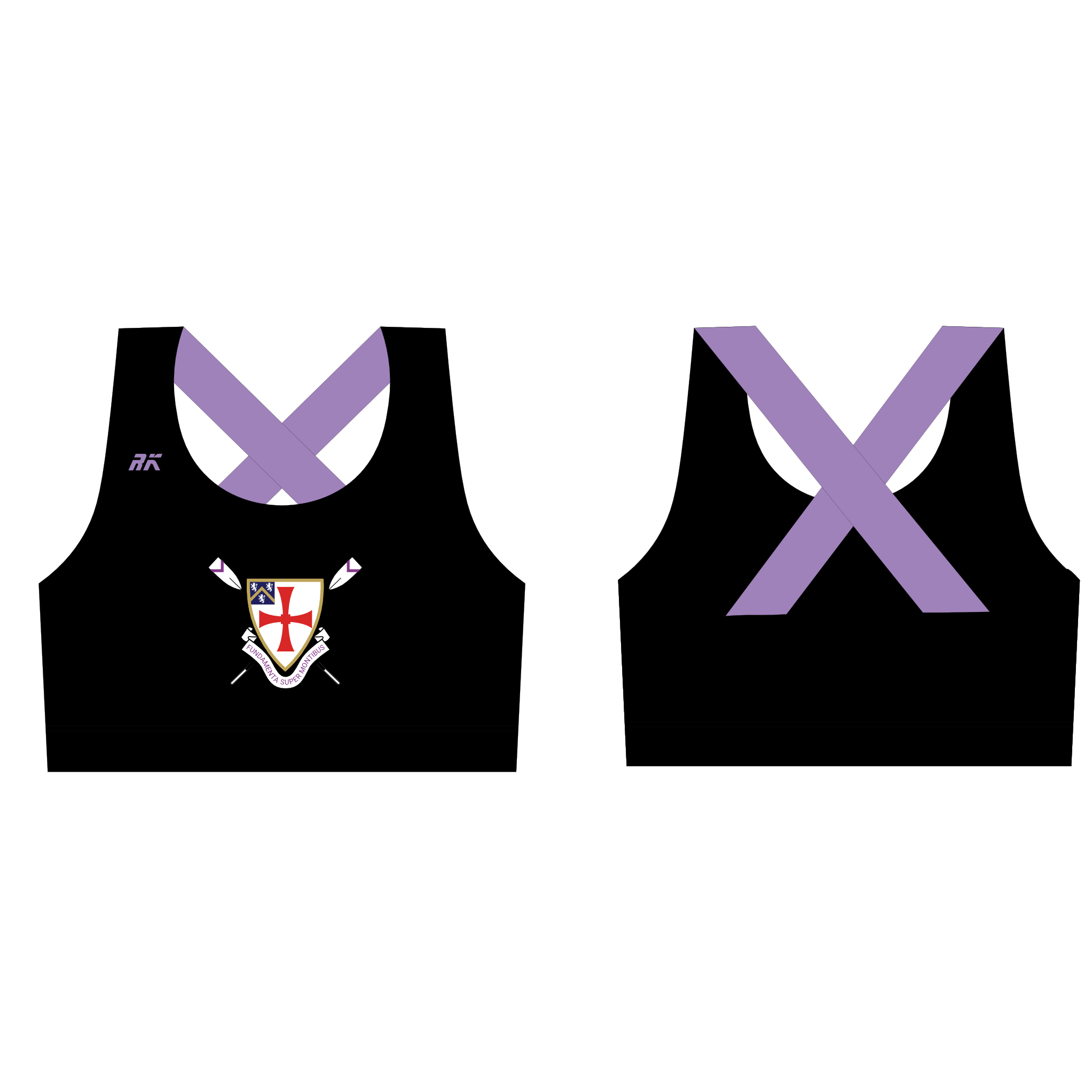 Senate Boat Club CROSS BACK Sports Bra (BLACK)