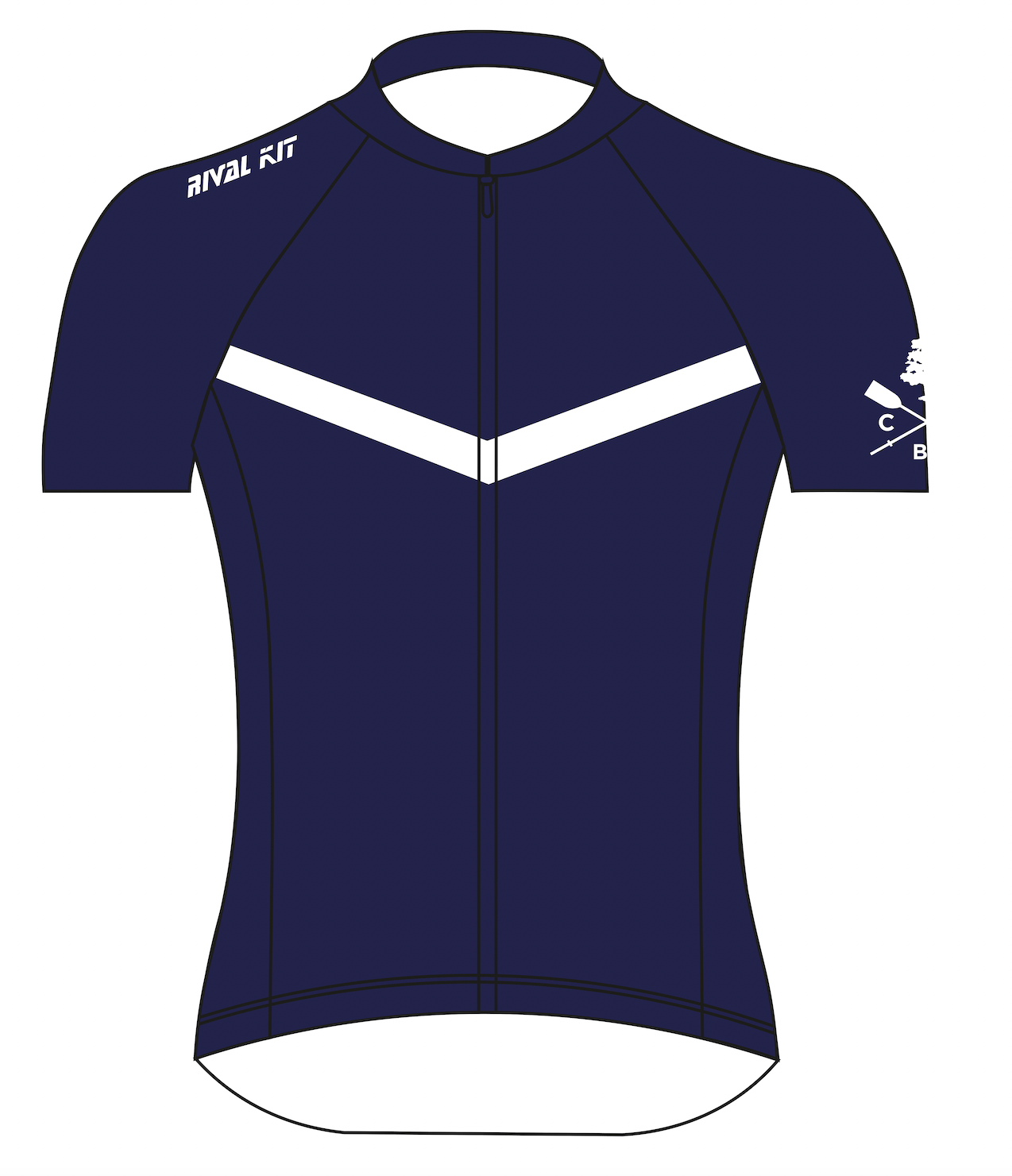 Canford School Boat Club Navy Short Sleeve Cycling Jersey