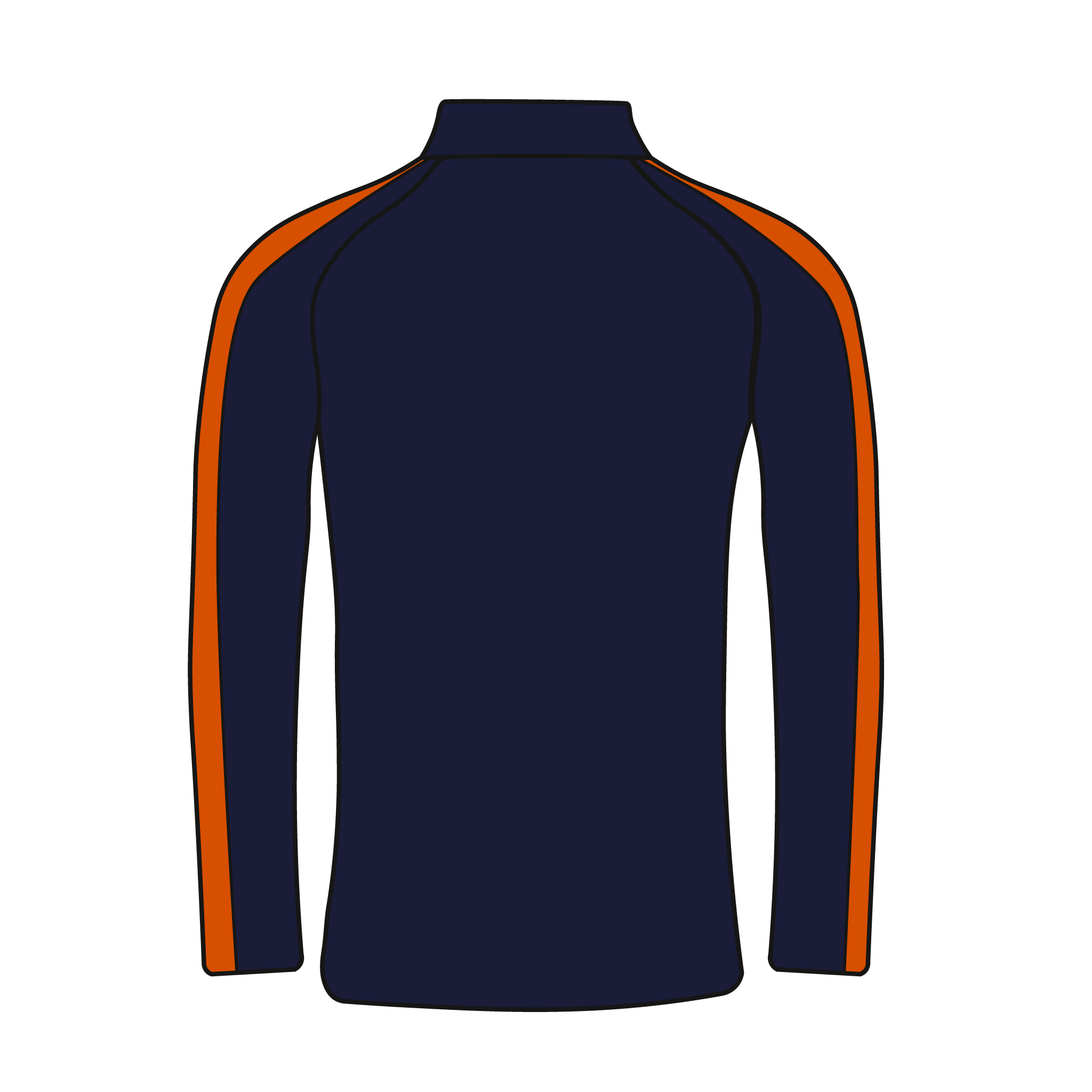 Orange and Navy Bespoke Q-Zip