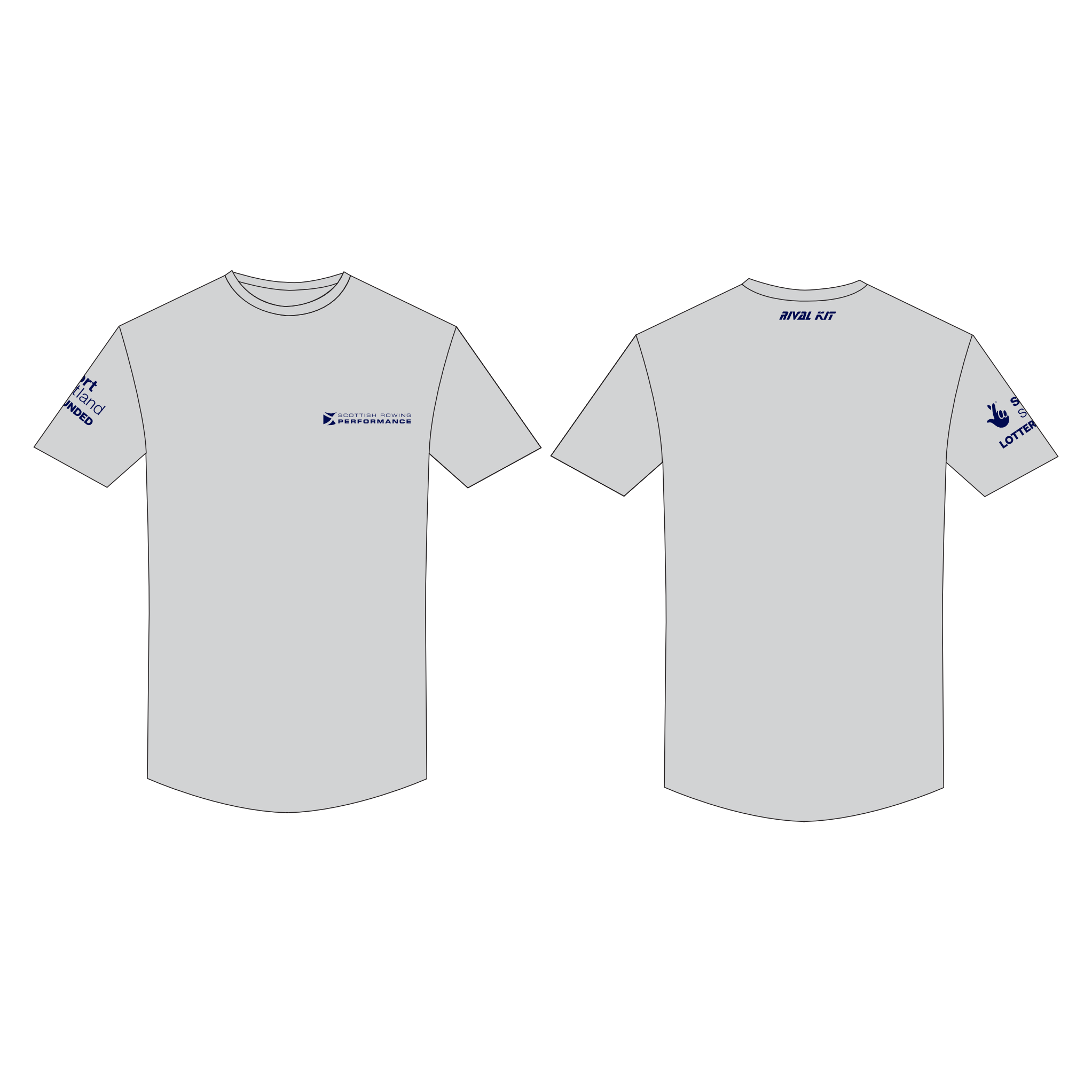 Scottish Rowing Performance Boxy Cotton T-Shirt - Grey