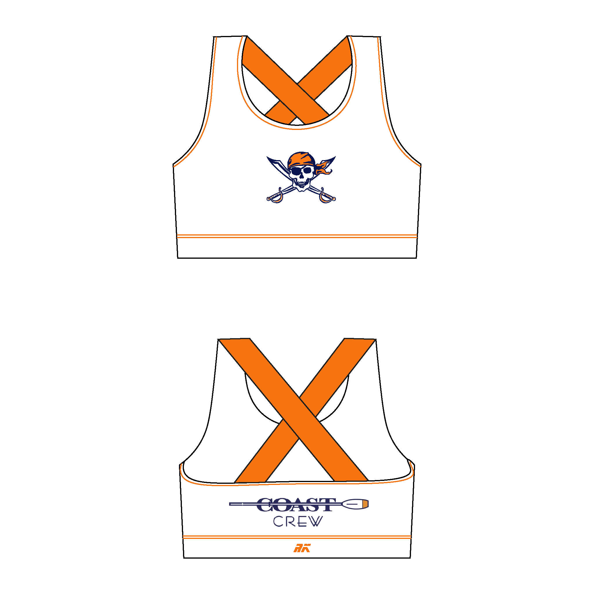 Orange Coast White Sports Bra