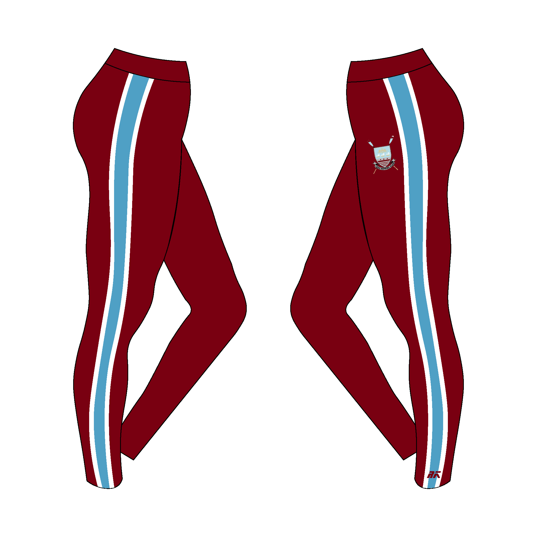Tees RC Maroon Panel Leggings
