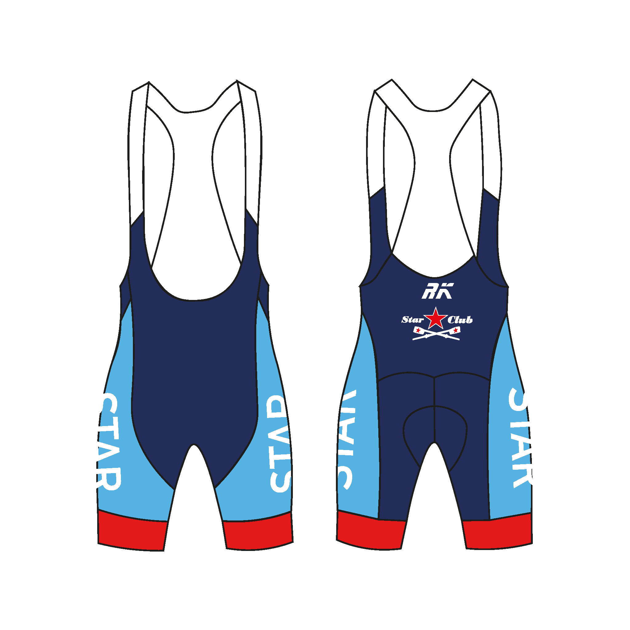 Star Rowing Club Cycling bib shorts