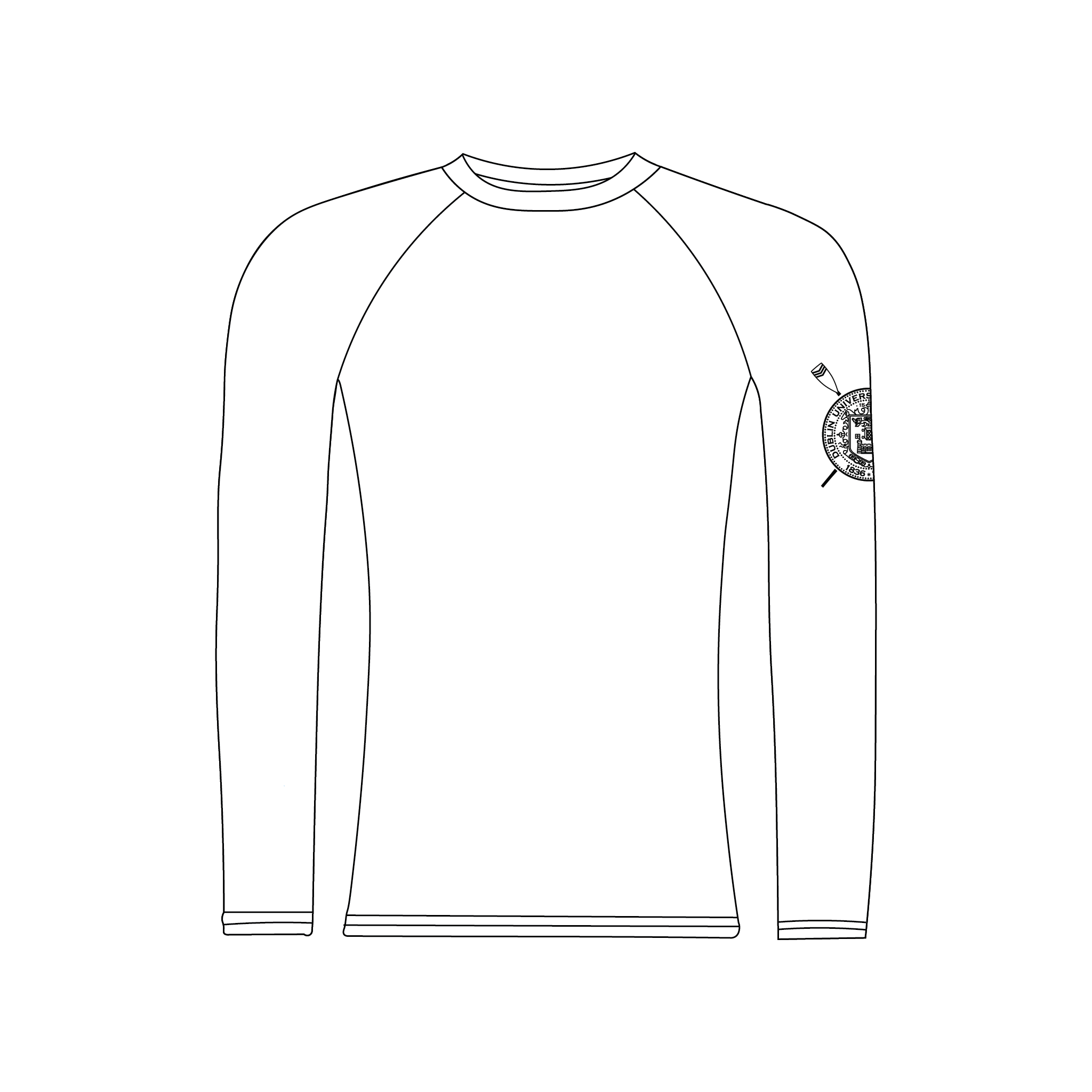 Dublin University Boat Club White Long Sleeve Base-Layer