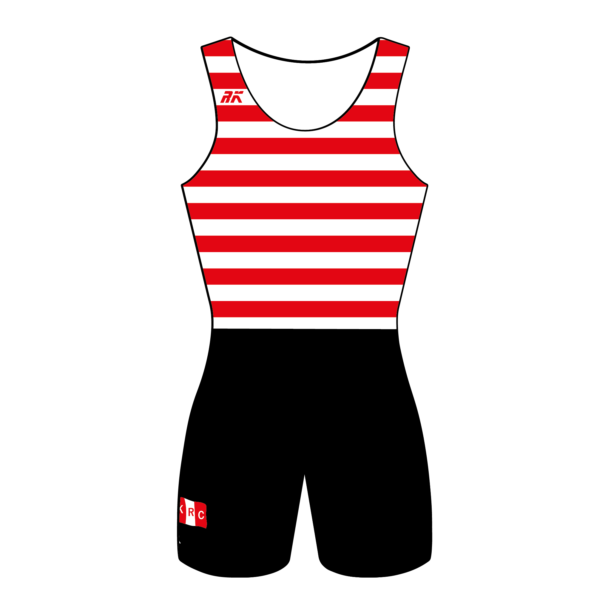 Stripe Wrestling Singlet Red and Green -  Norway