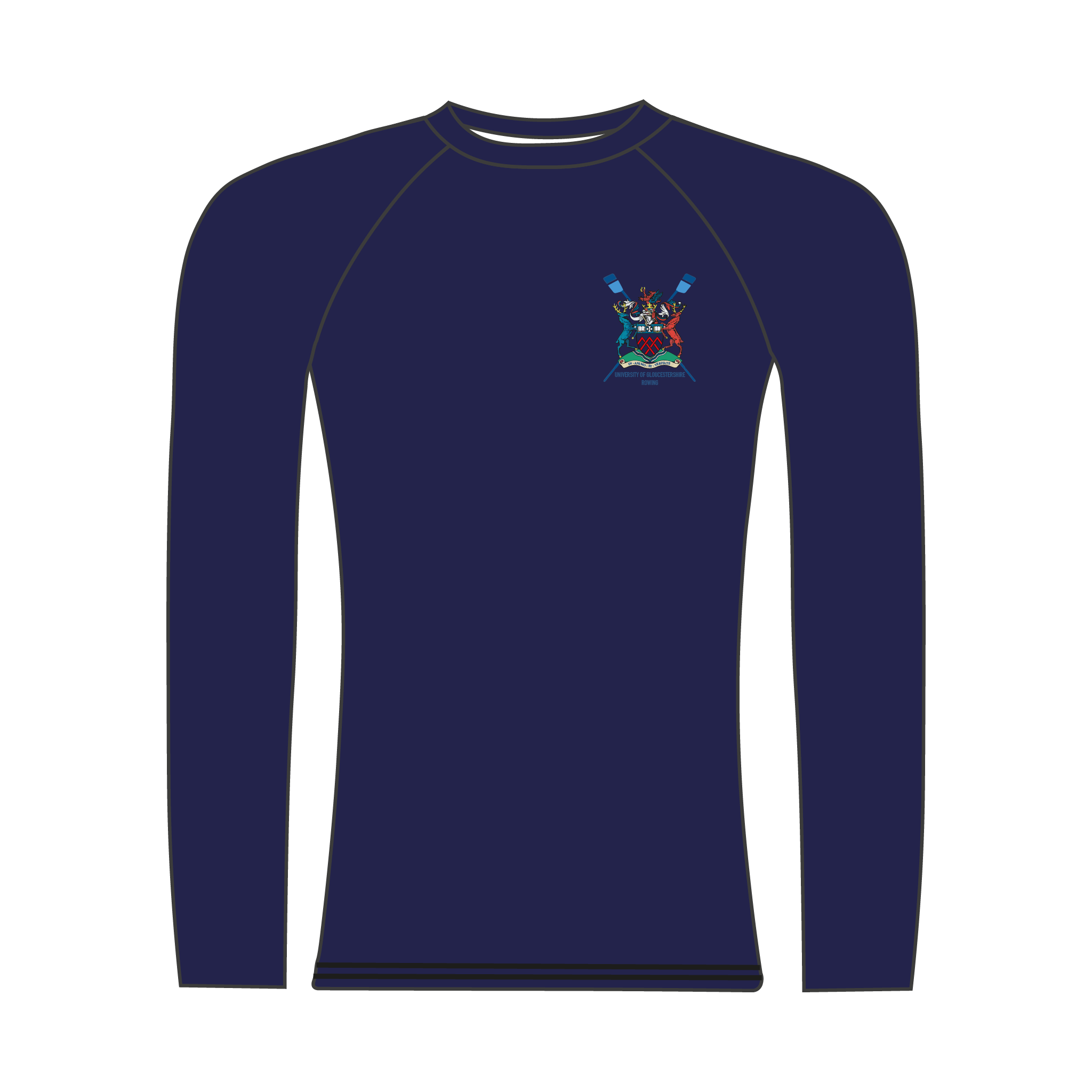 University of Gloucestershire Rowing Club Navy Long Sleeve Base Layer