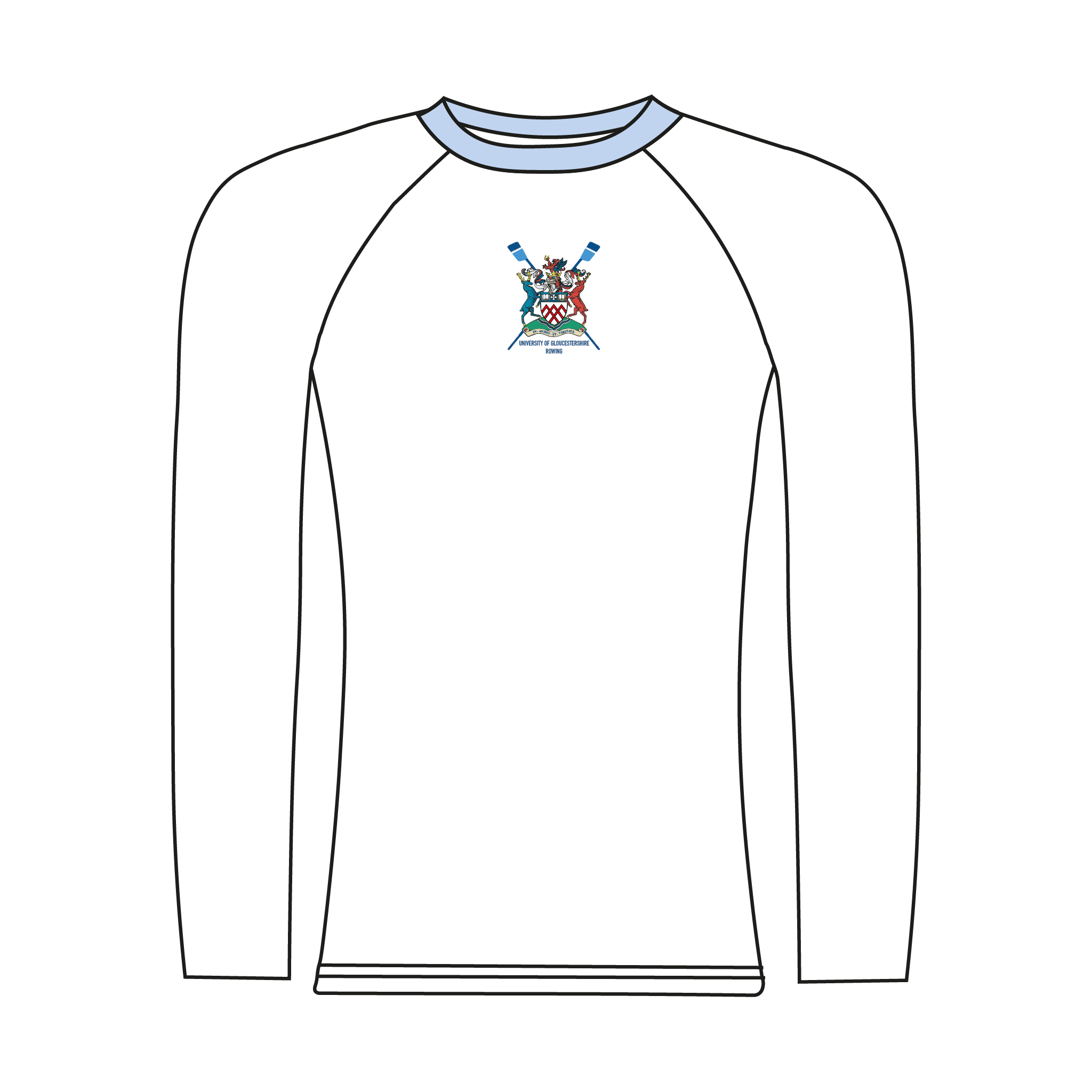 University of Gloucestershire Rowing Club White Long Sleeve Base Layer