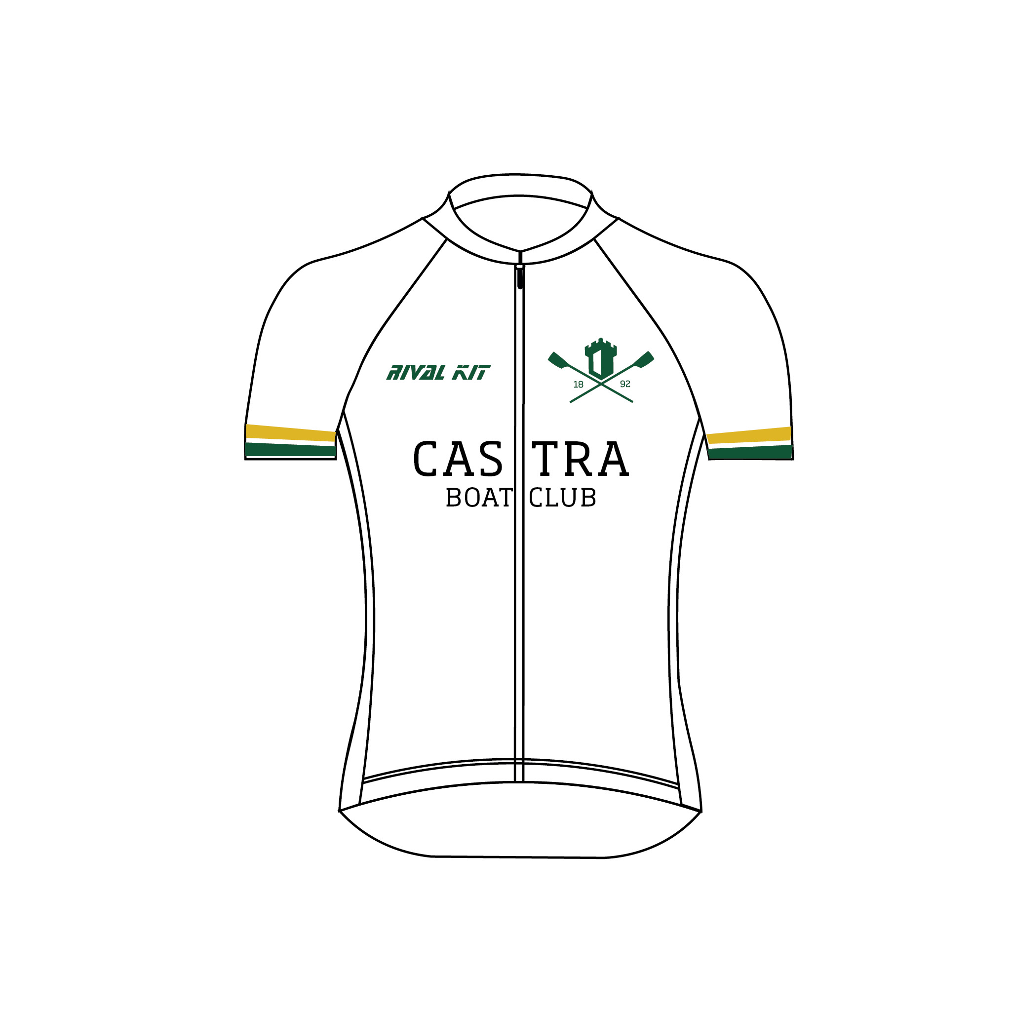 Castra Boat Club Short Sleeve White Cycling Jersey