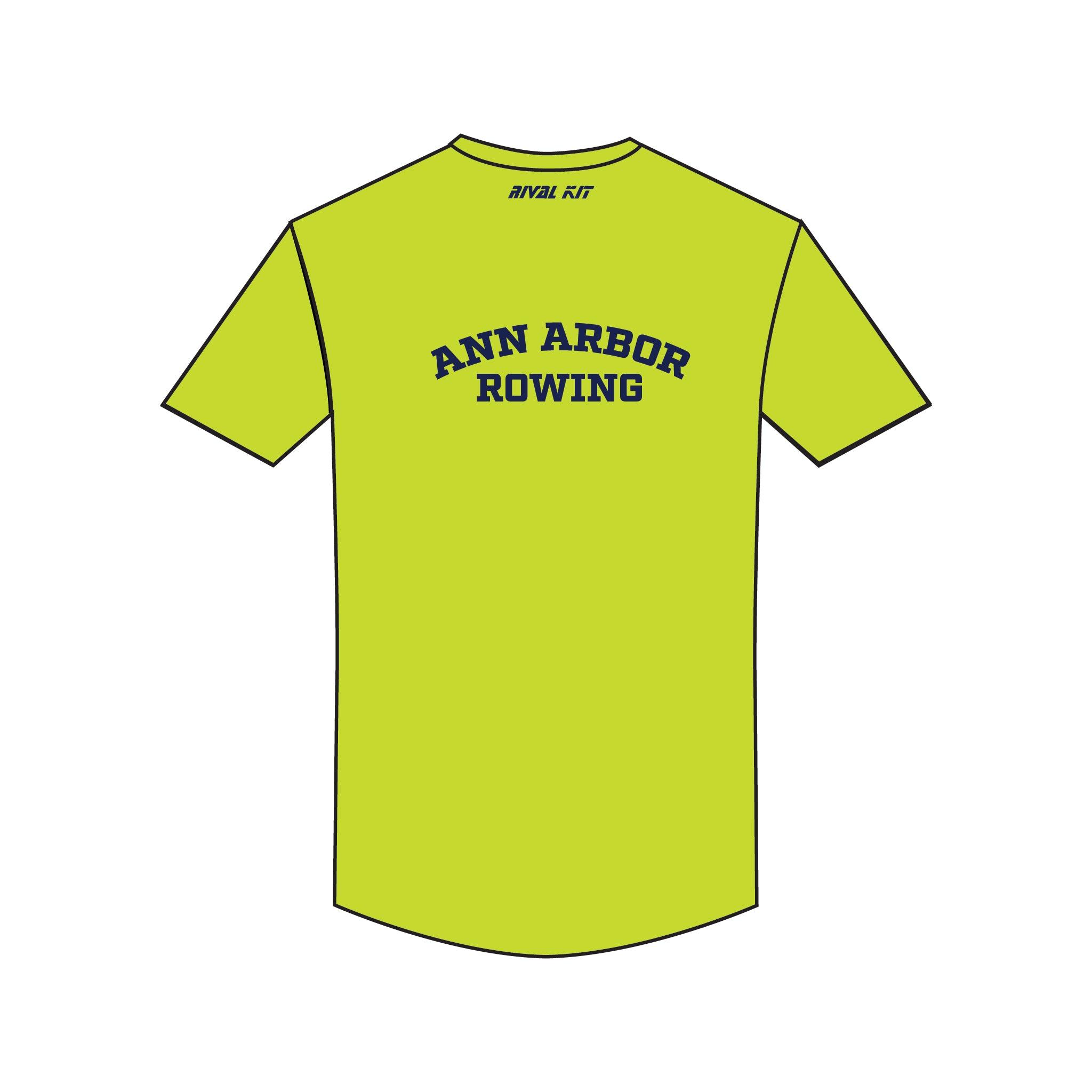 Ann Arbor Rowing Club Bespoke Short sleeve Gym T-shirt (Hi-Vis)