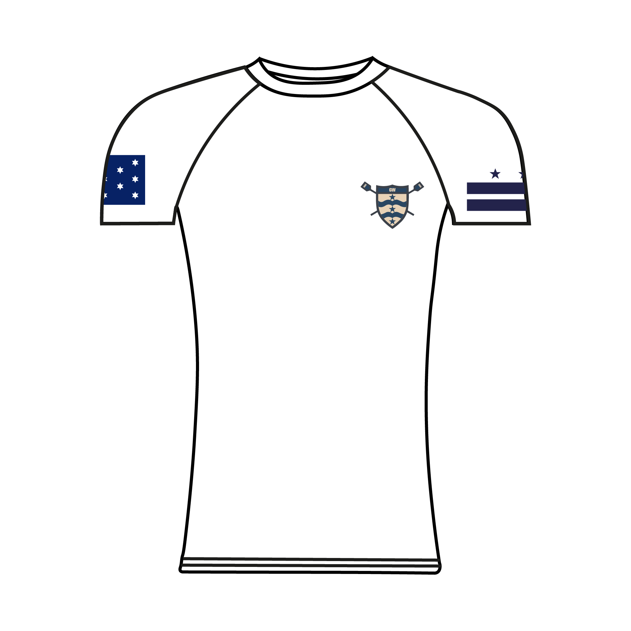 George Washington Men's Rowing Short Sleeve Base Layer