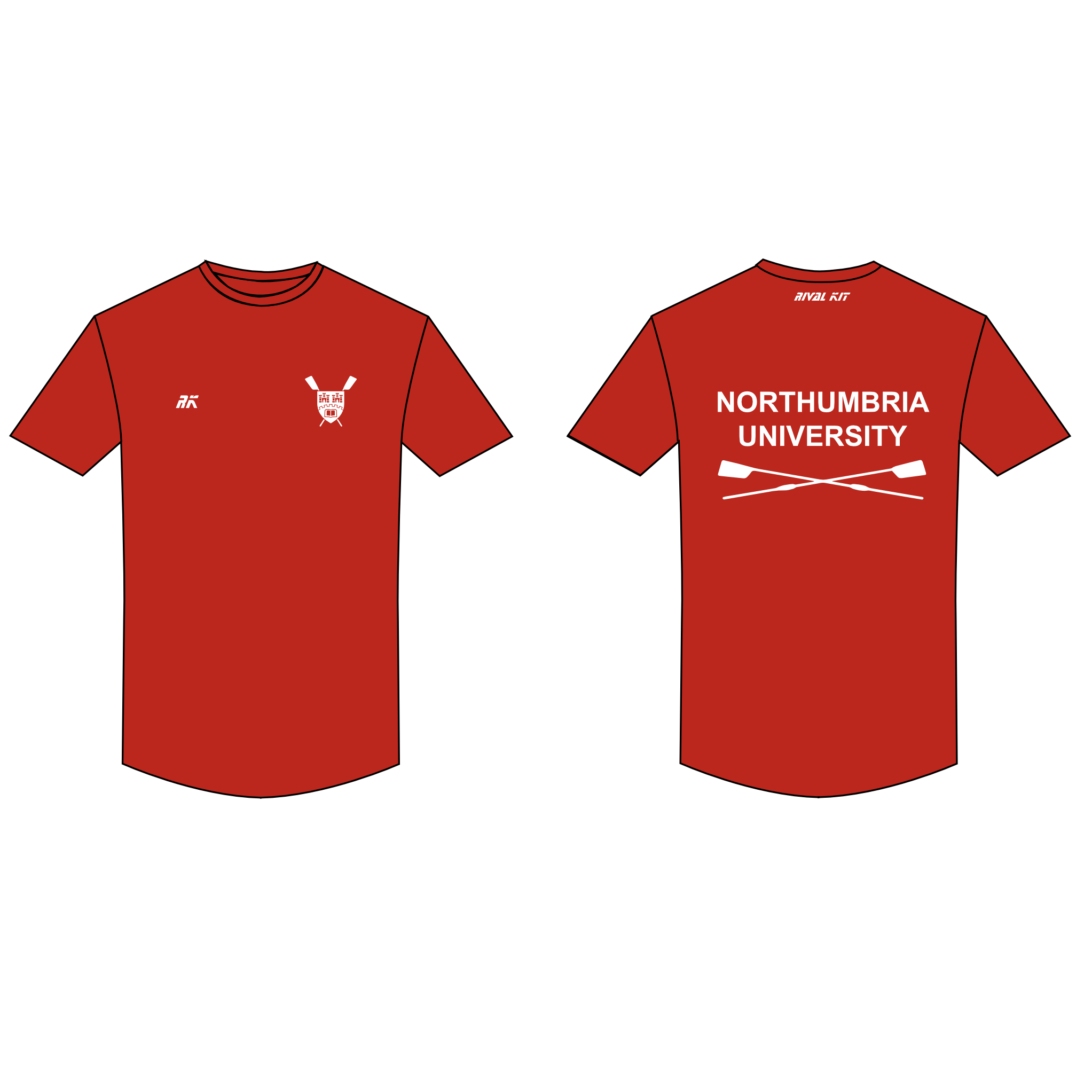 Northumbria University Boat Club Bespoke Gym T-Shirt red