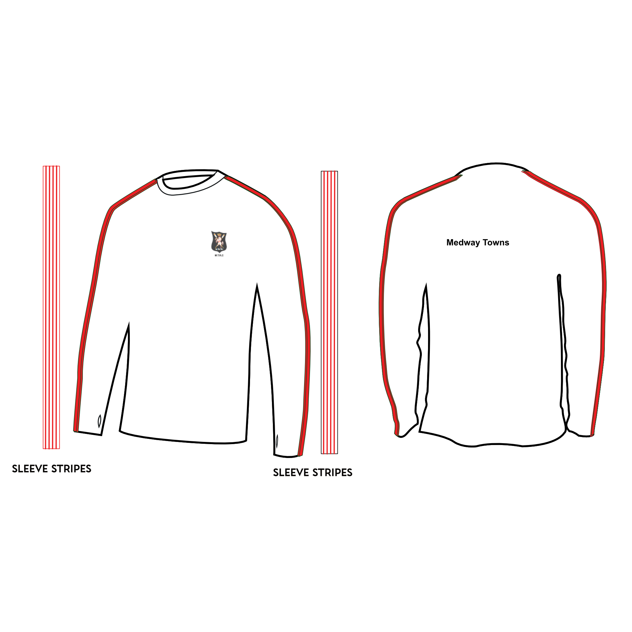 MEDWAY TOWNS ROWING Club Long Sleeve Gym T-Shirt