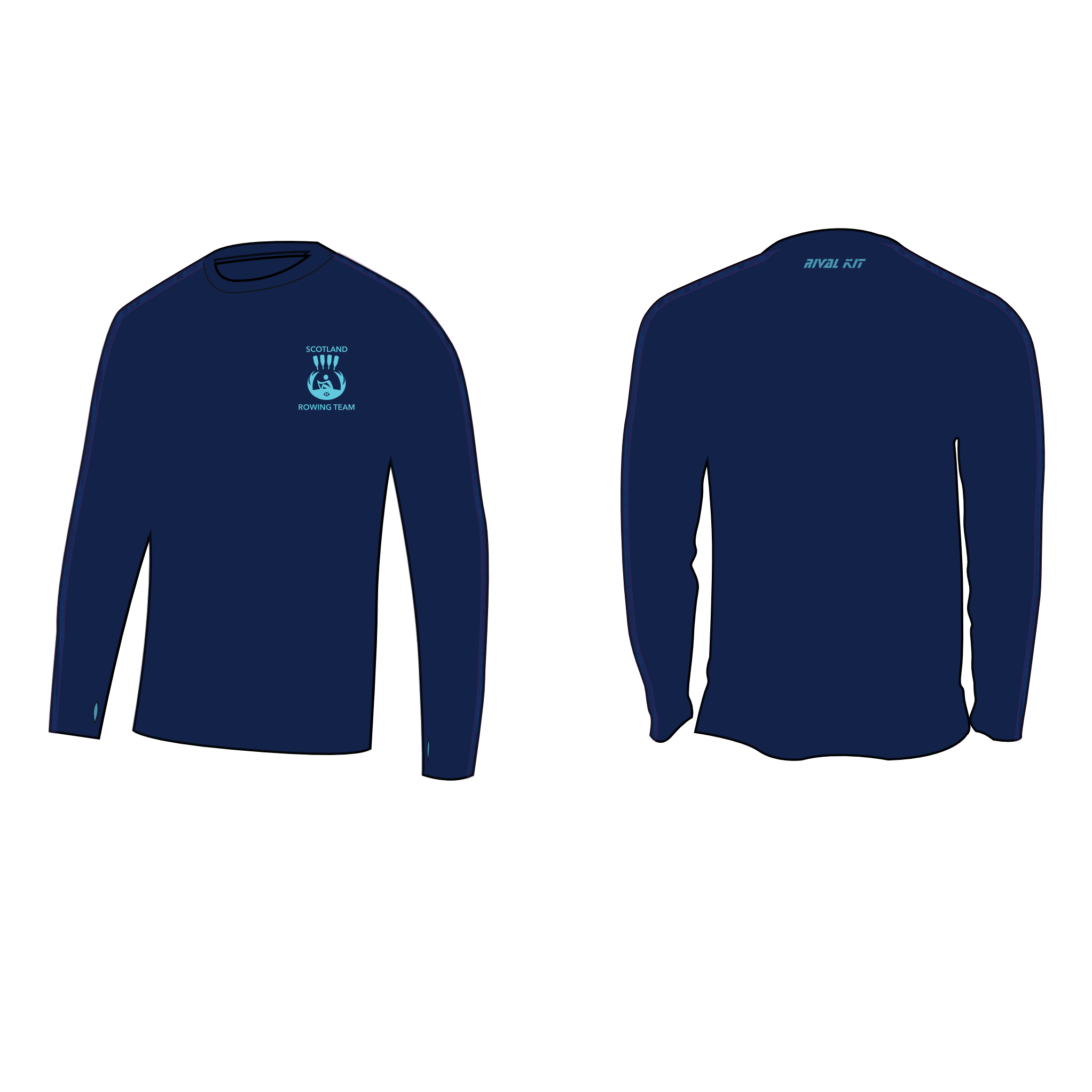 Team Scotland HIR COASTAL 2025 Navy 201 Long Sleeve Gym T-SHIRT