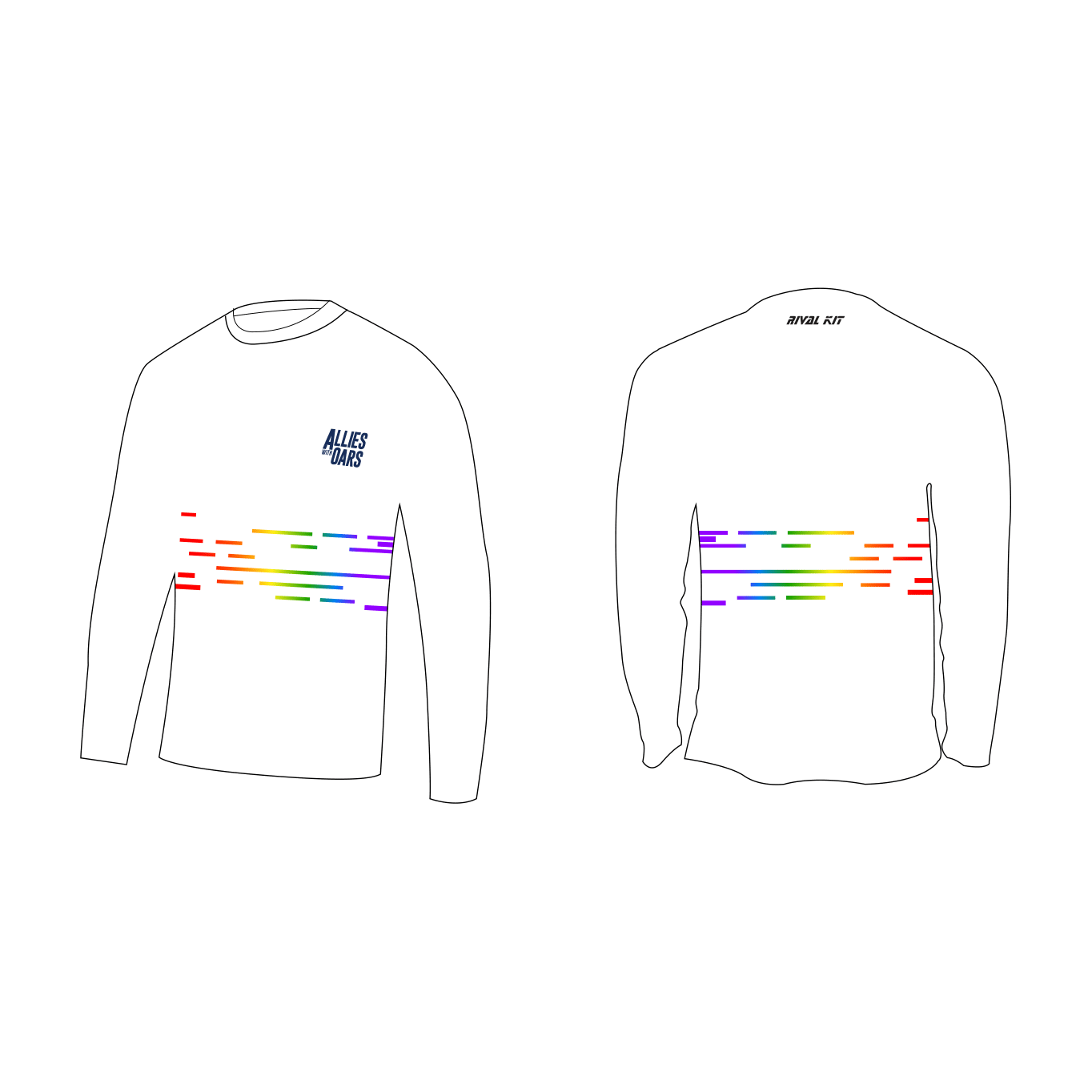 Allies with Oars Long Sleeve Gym T-Shirt