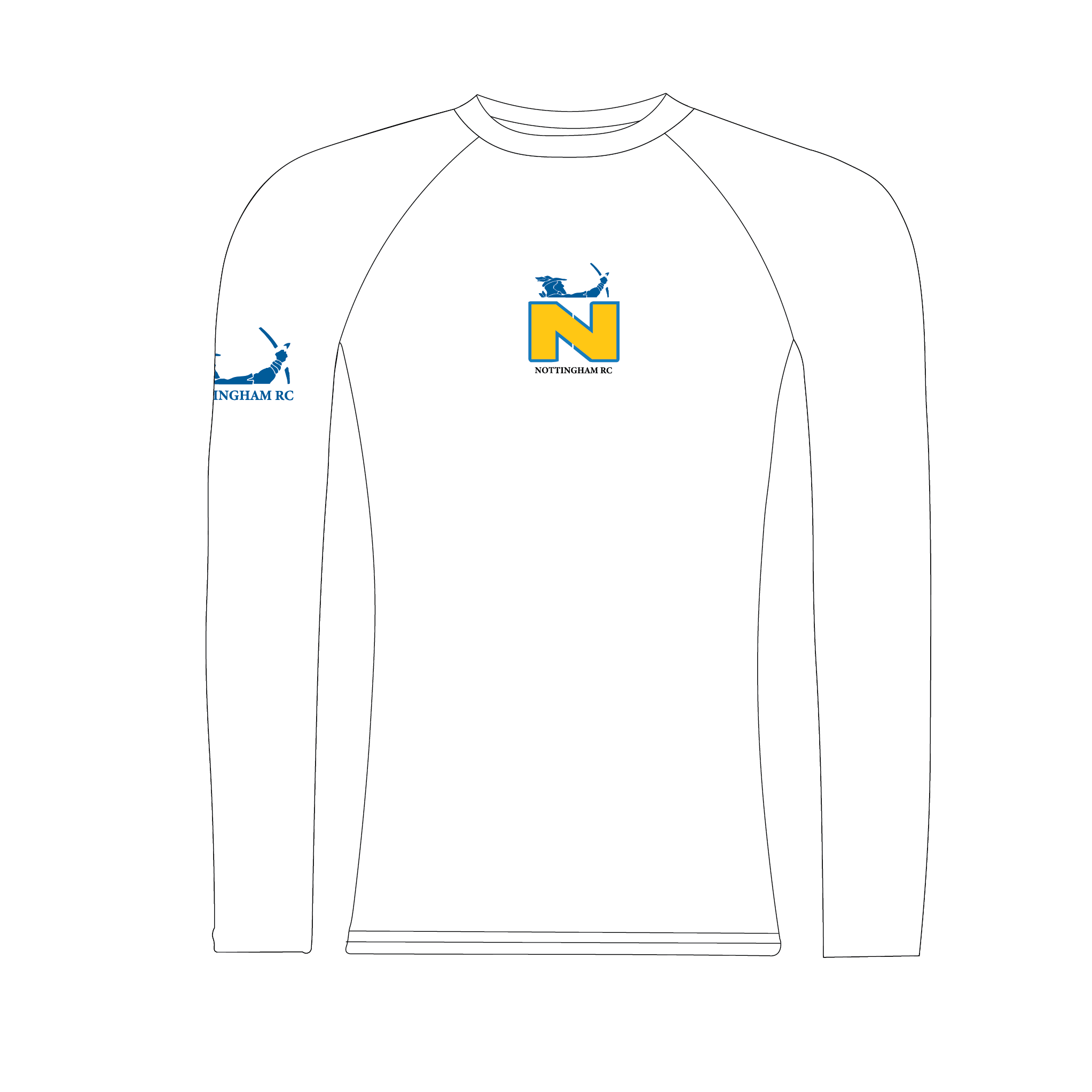 Nottingham Rowing Club Juniors White Long Sleeve Base Layer