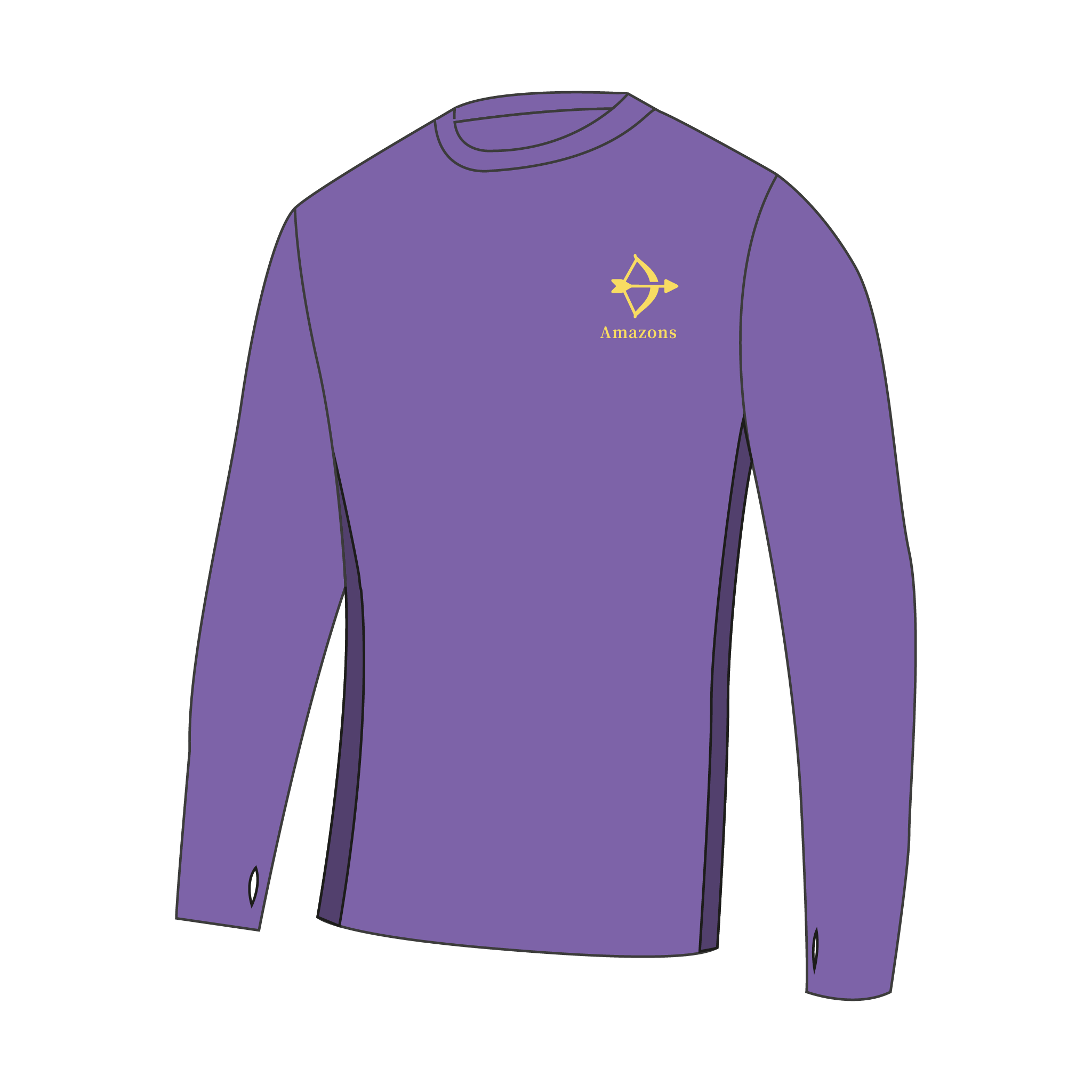 Jesus College Amazons Bespoke Long Sleeve Gym T-Shirt 2