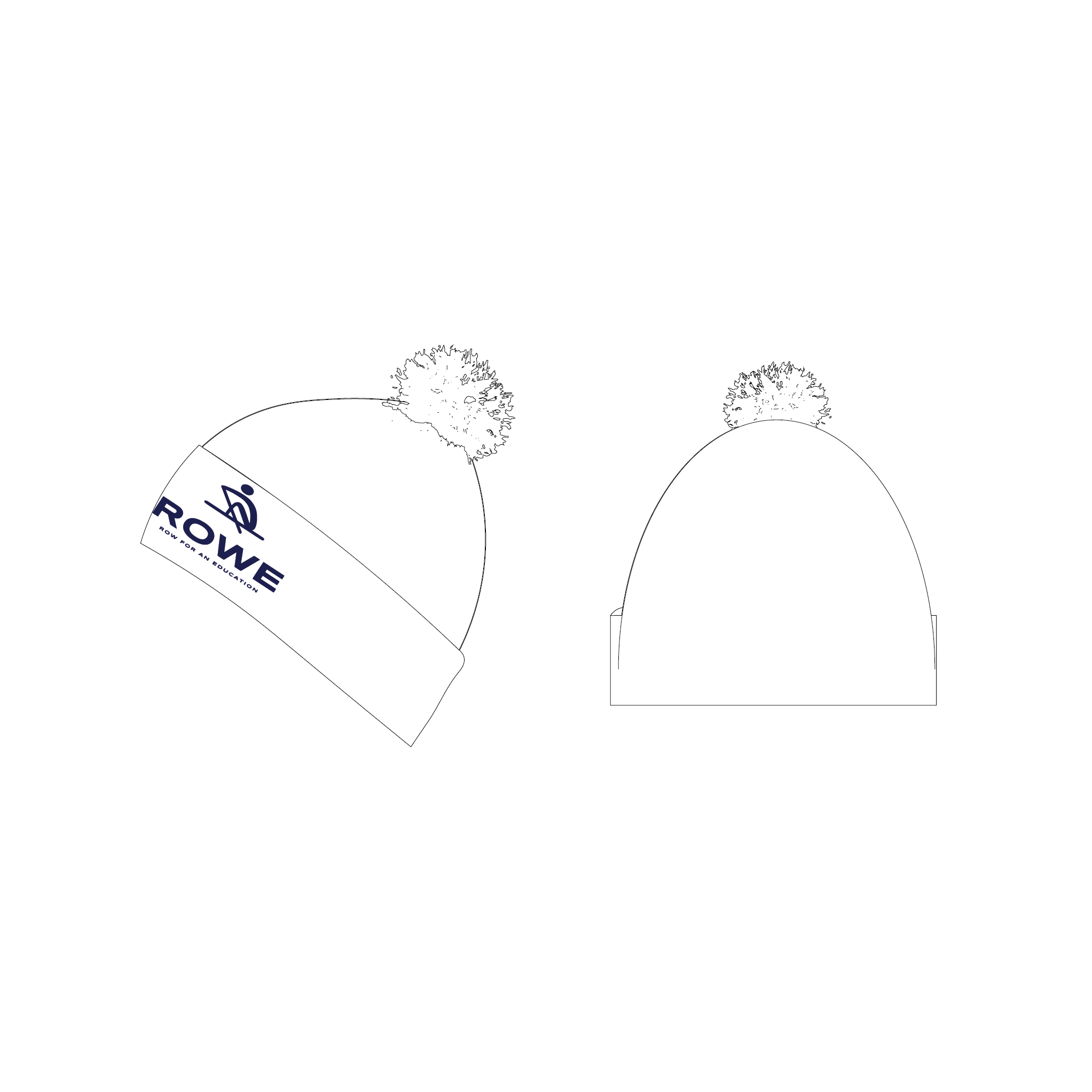 ROWE White Bobble Hat