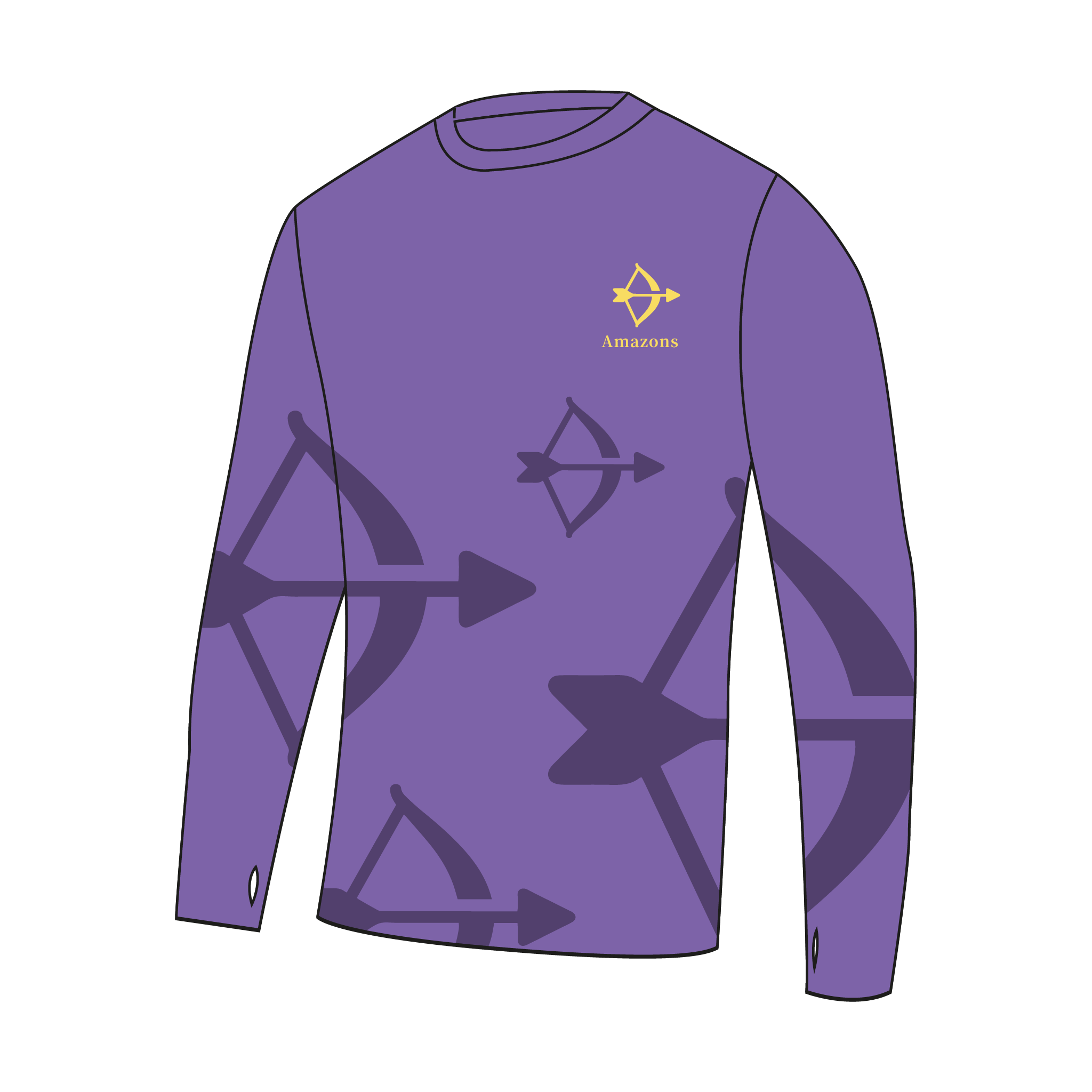 Jesus College Amazons Bespoke Long Sleeve Gym T-Shirt 3