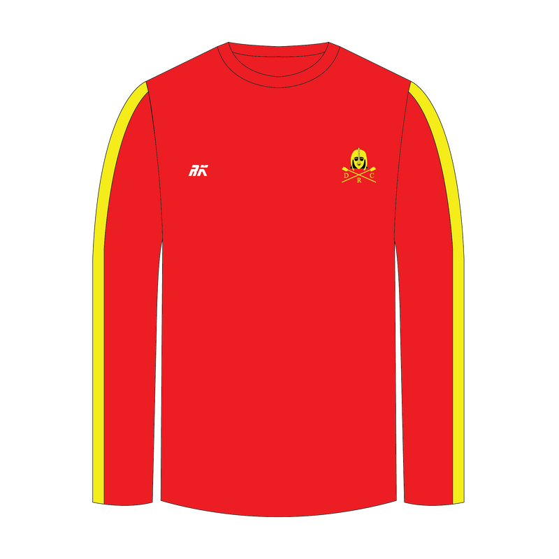 Deben Rowing Club Black BESPOKE RED Long Sleeve Gym T-shirt
