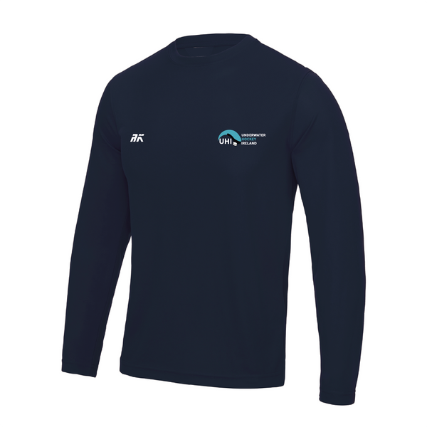 Underwater Hockey Ireland Navy Long Sleeve Gym T-shirt