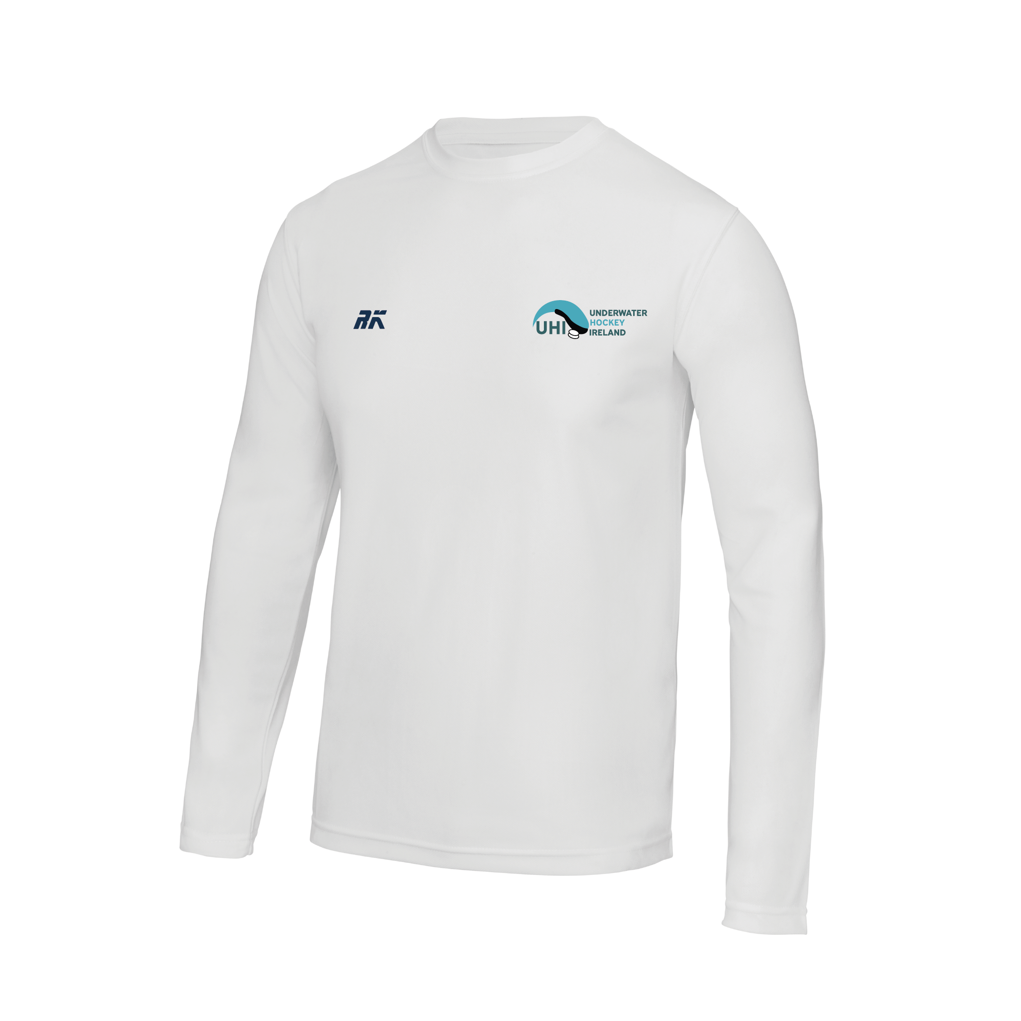 Underwater Hockey Ireland White Long Sleeve Gym T-shirt