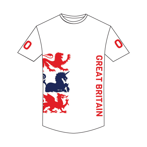 Team GB Junior Roller Derby White Bespoke Gym T-Shirt