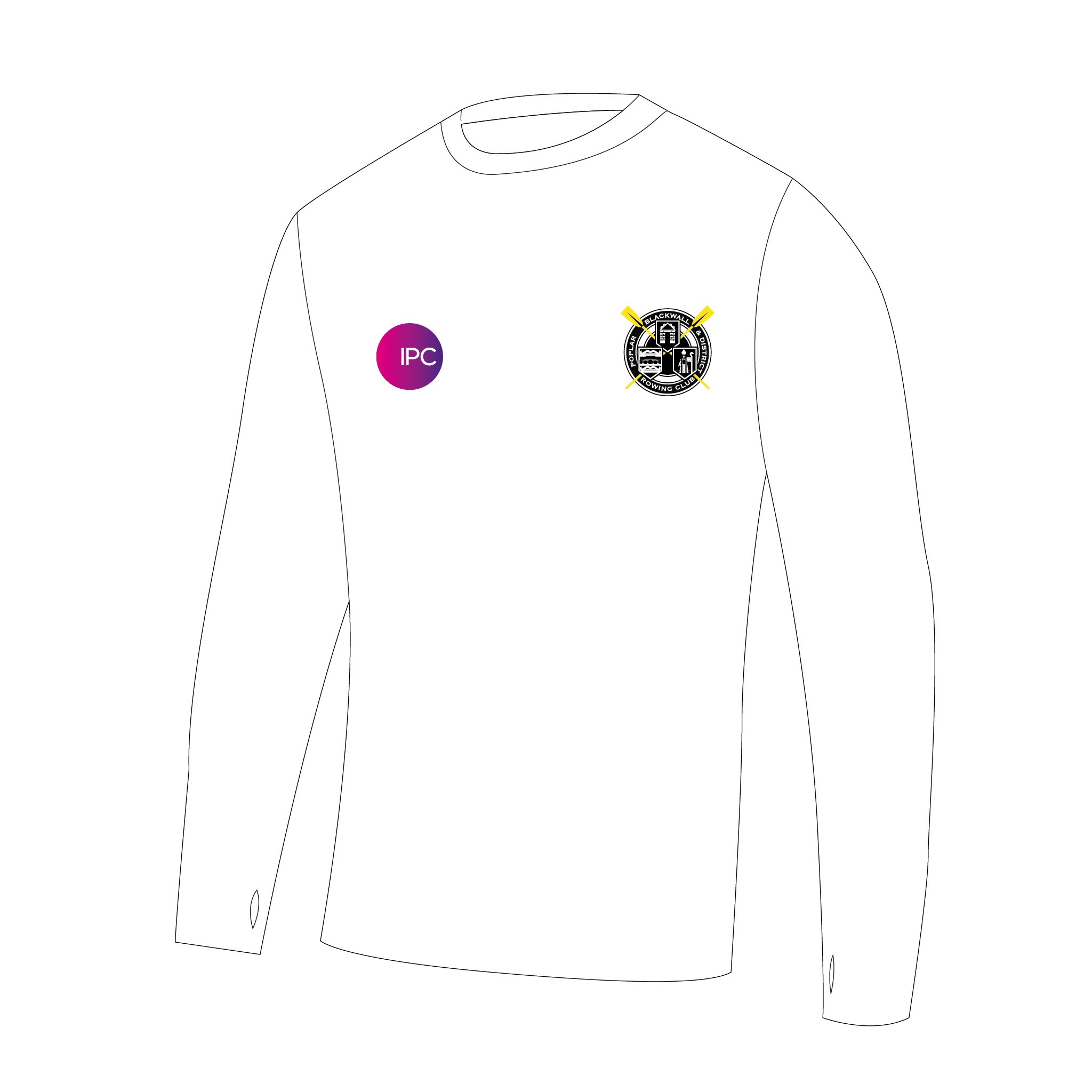 Poplar, Blackwell and District White IPC Long Sleeve Gym T-Shirt