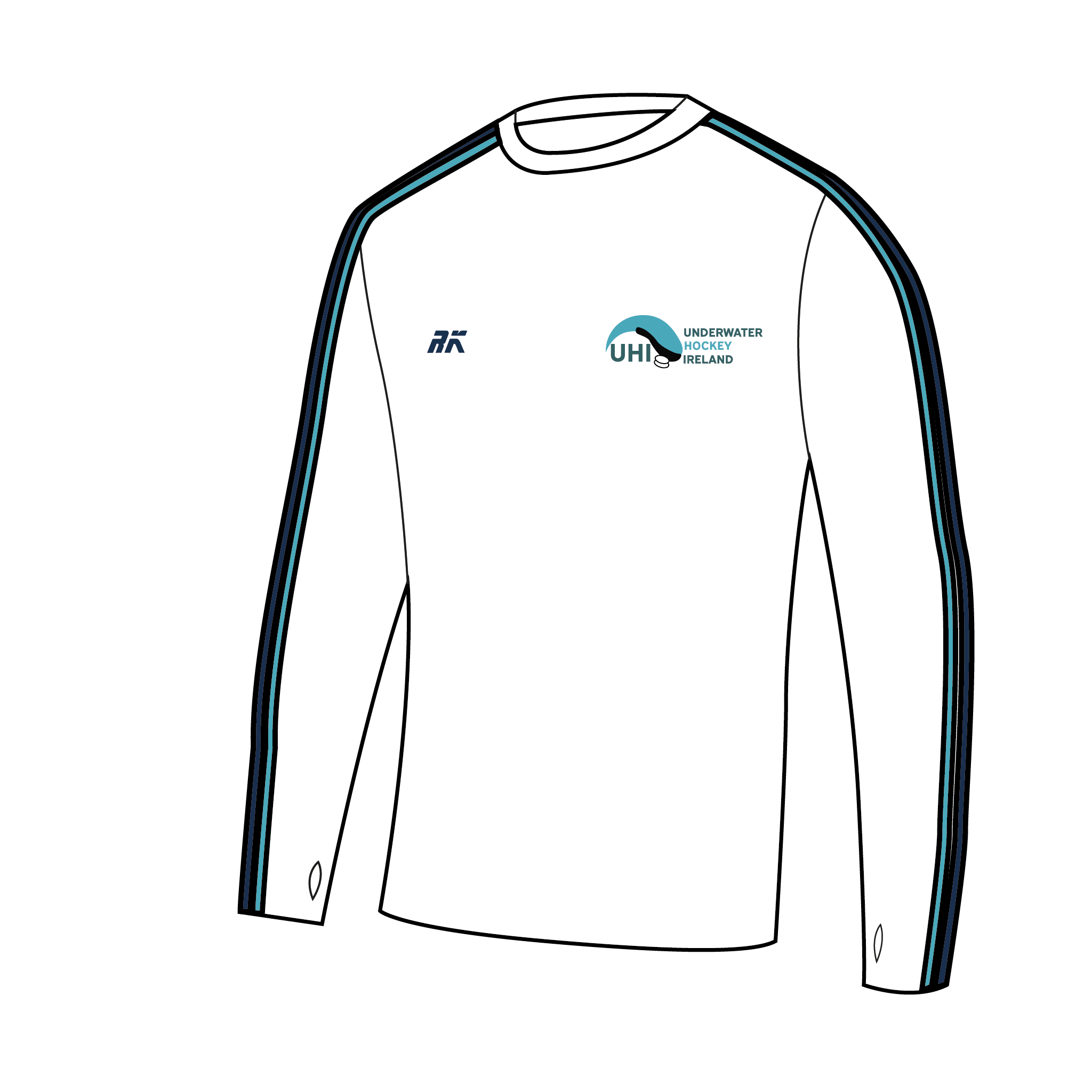 Underwater Hockey Ireland Bespoke Long Sleeve Gym T-Shirt