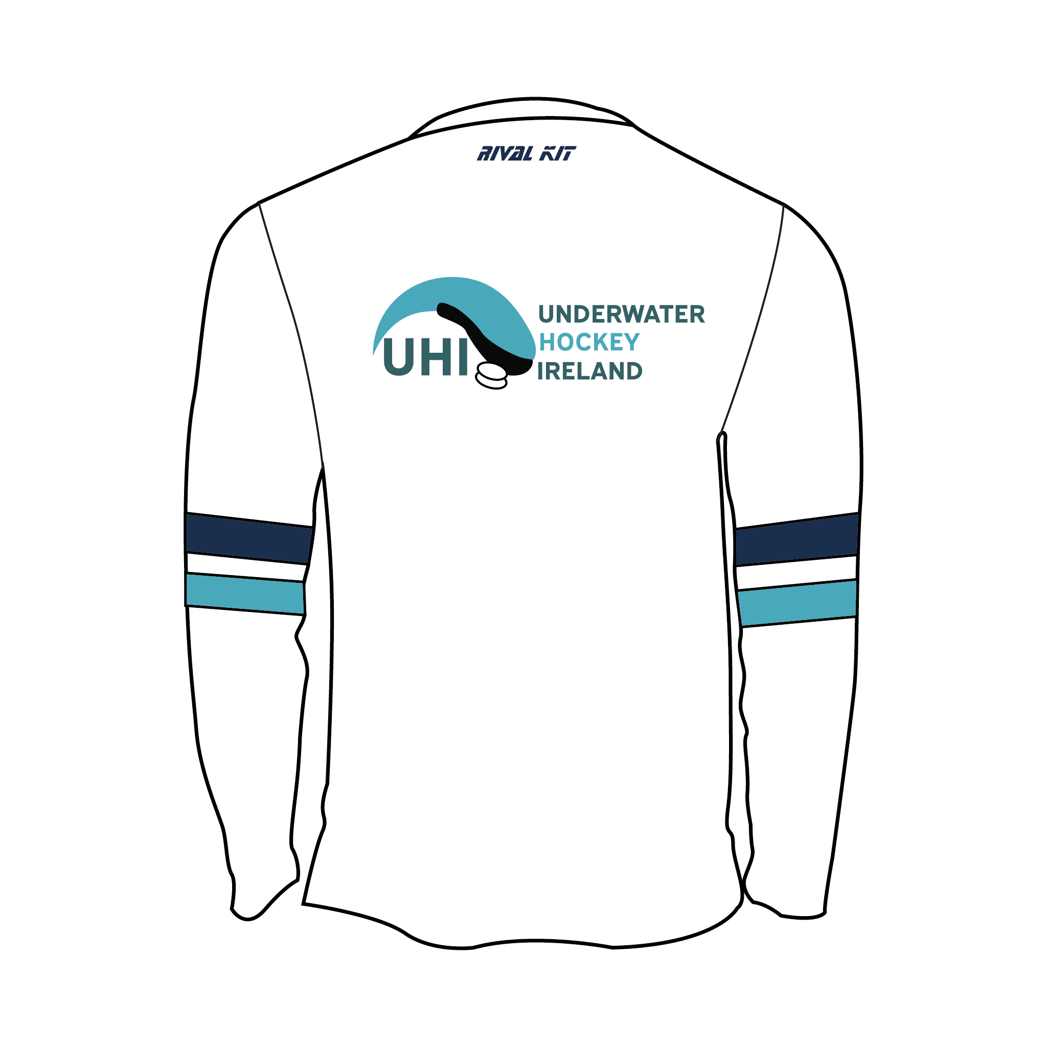 Underwater Hockey Ireland Bespoke Long Sleeve Gym T-Shirt 2