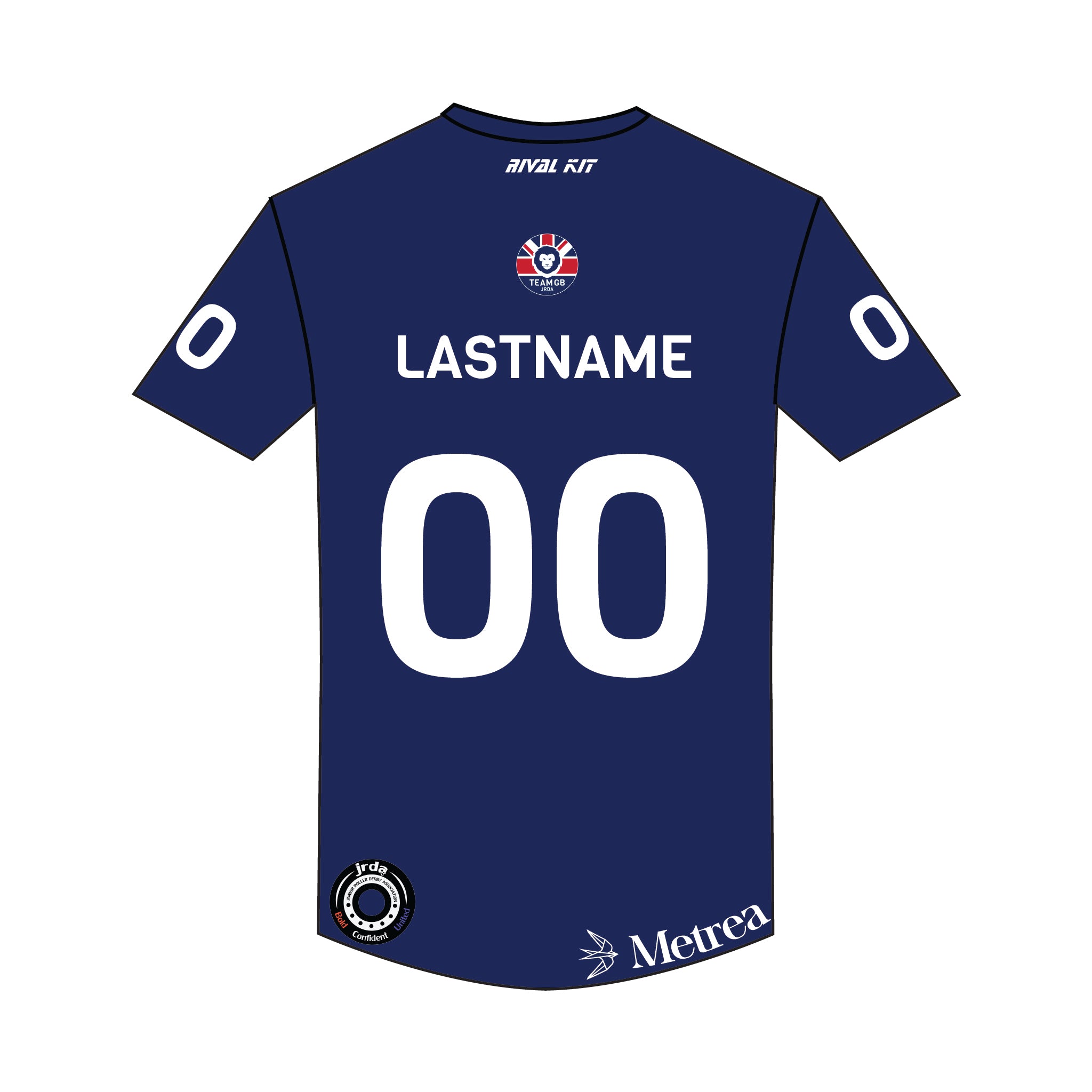 Team GB Junior Roller Derby Navy Bespoke Gym T-Shirt