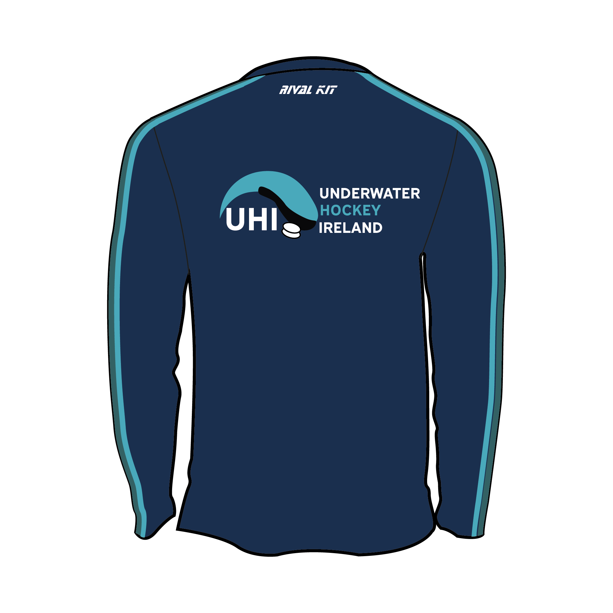 Underwater Hockey Ireland Bespoke Long Sleeve Gym T-Shirt 3