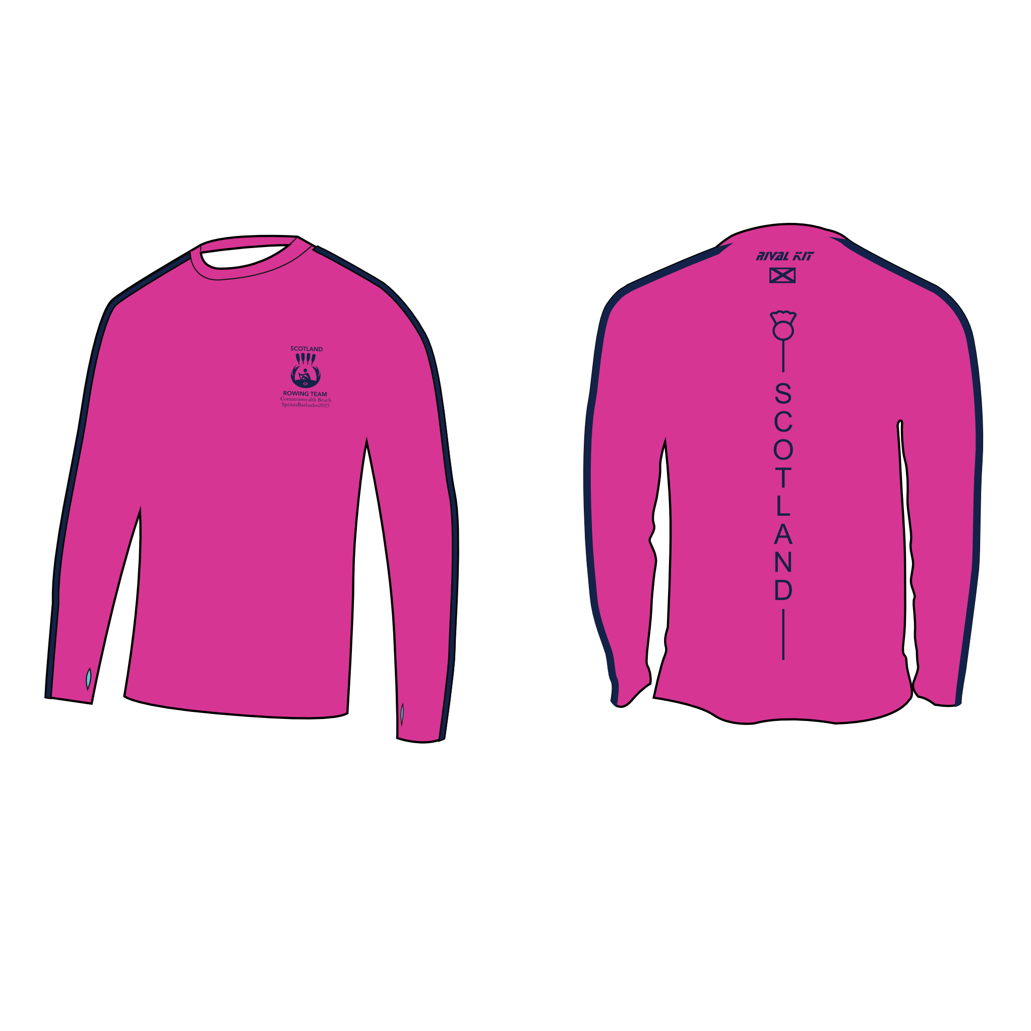 Scotland Rowing Team Long Sleeve Gym T-shirt pink