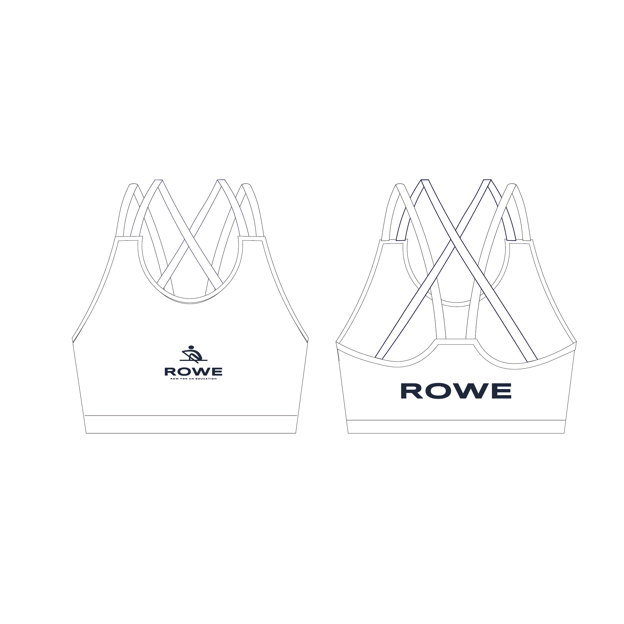 ROWE White Strappy Sports Bra