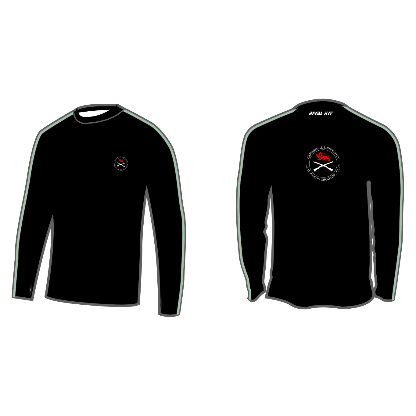 Cambridge University Shooting Team Black Long Sleeve Gym T-Shirt