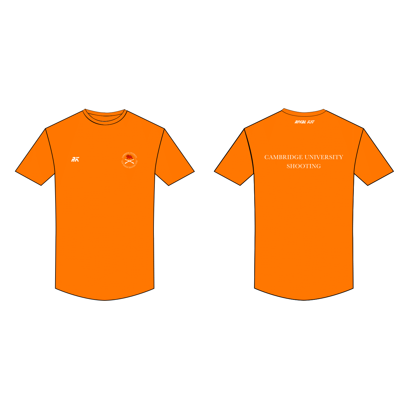 Cambridge University Shooting Team Orange Short Sleeve Gym T-shirt