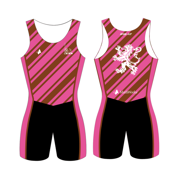 Churchill College Boat Club AIO Pink and Brown Diagonal Stripe