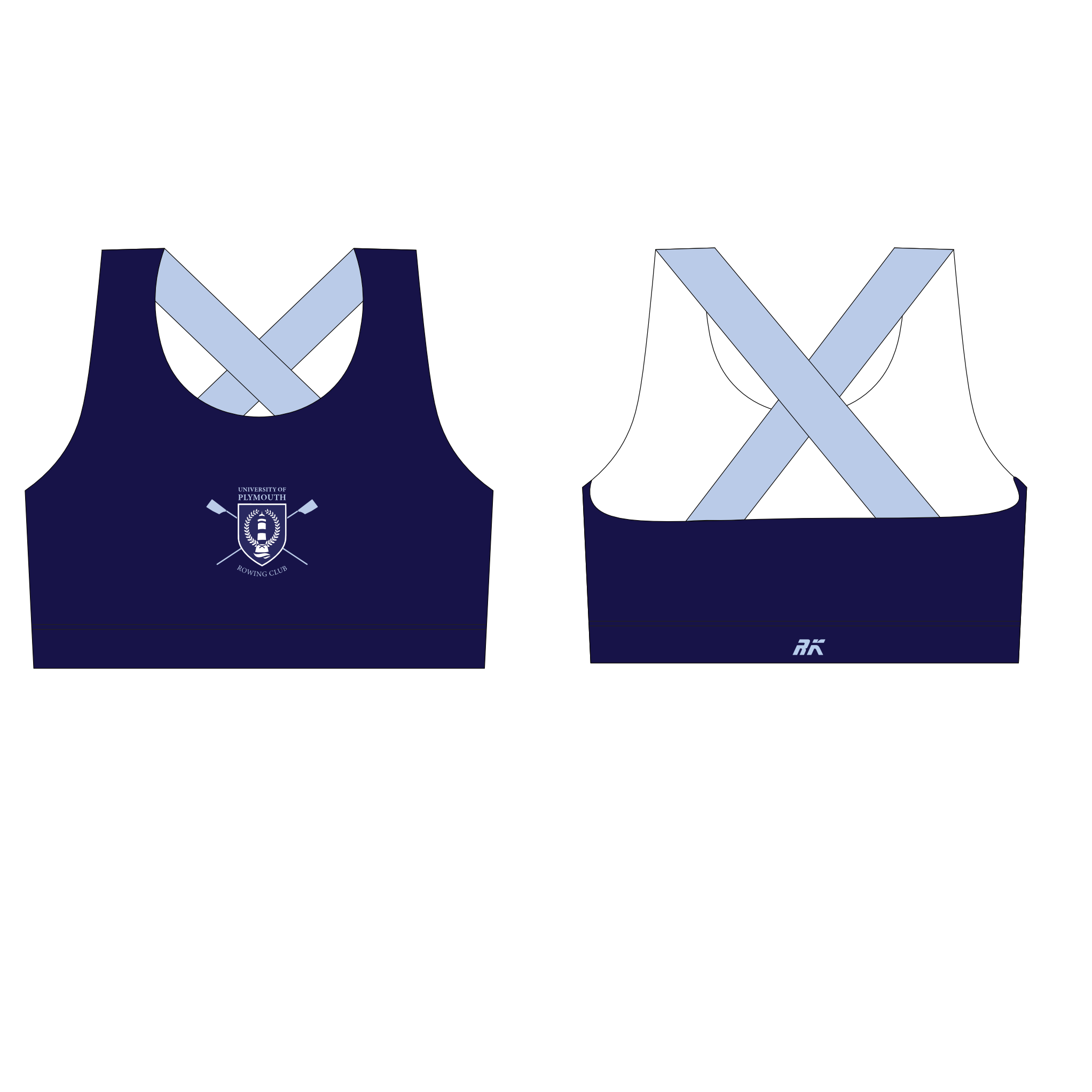 Plymouth University Boat Club CROSS STRAP Sports Bra
