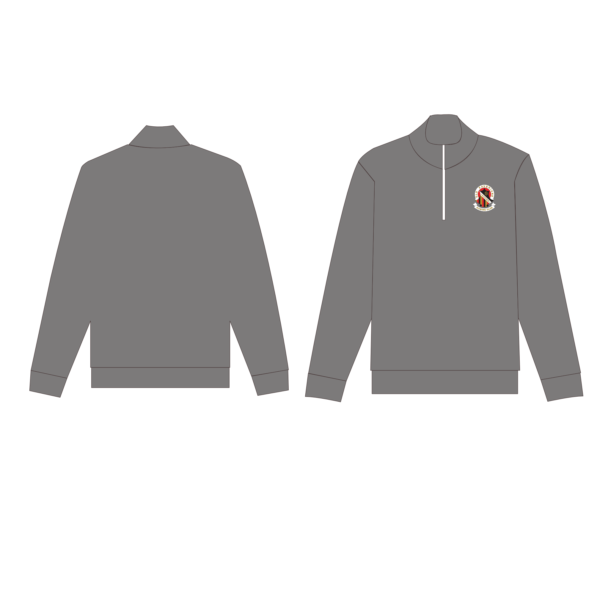 Old Xavierians Rowing Club Q-Zip Grey