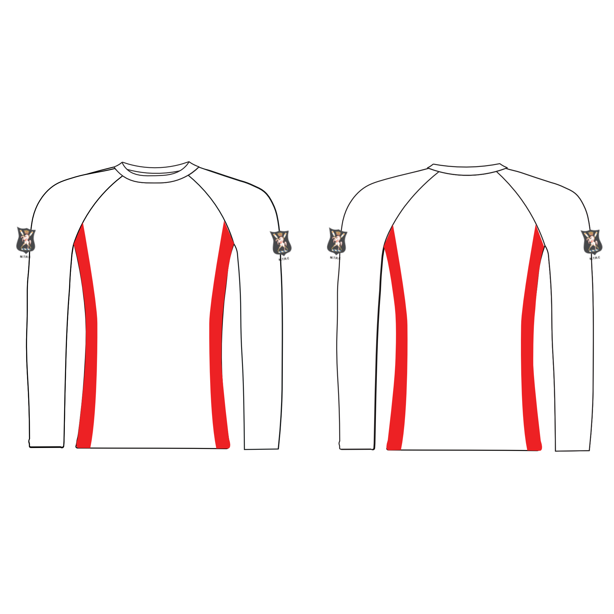 MEDWAY TOWNS ROWING Club LONG SLEEVE Base-Layer WHITE
