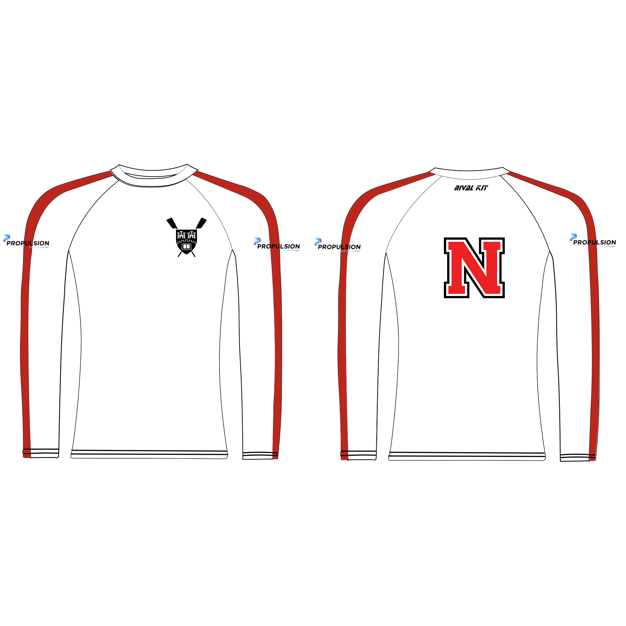 Northumbria University Boat Club LONG SLEEVE Base-Layer WHITE